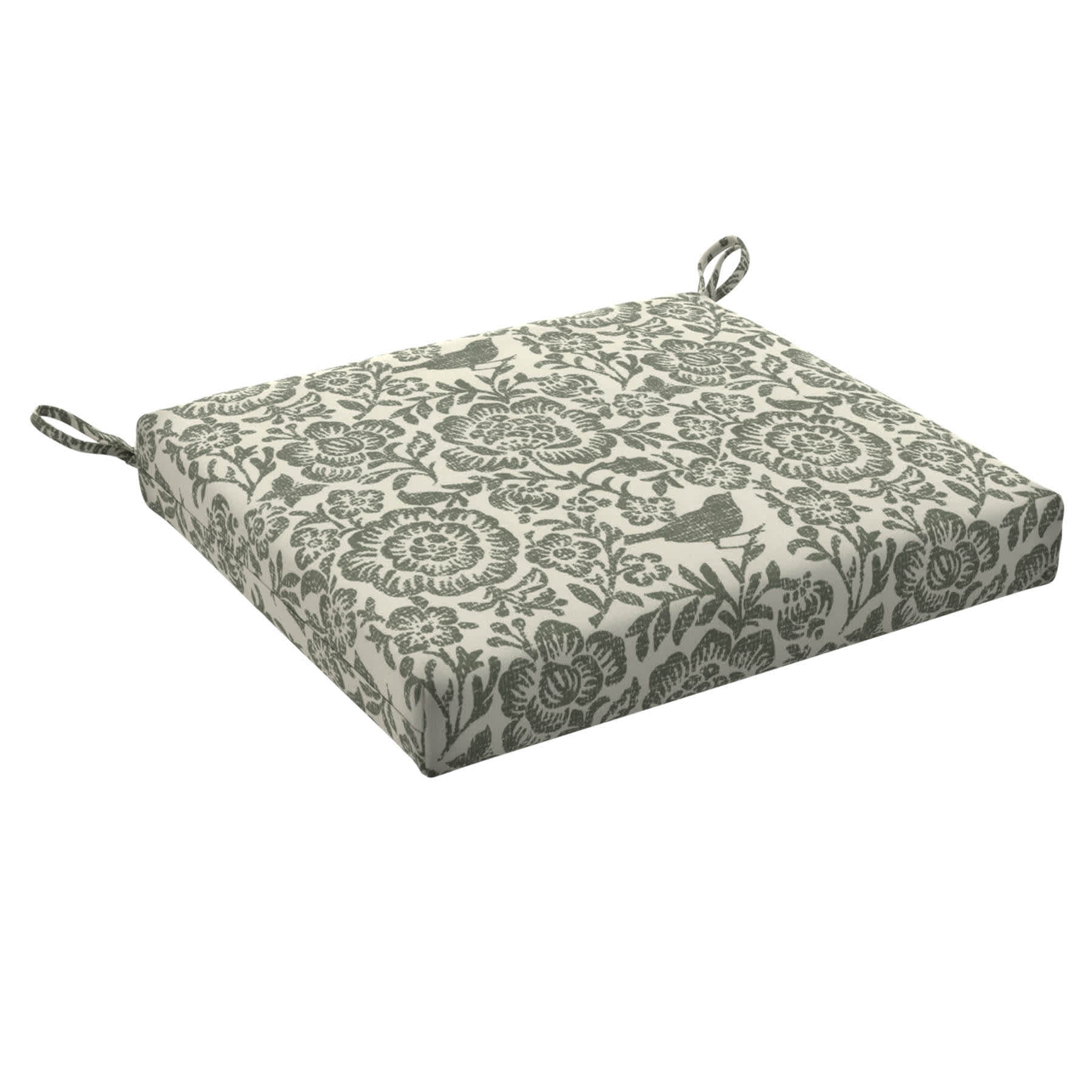Honeybloom Endive Floral Outdoor Square Seat Cushion