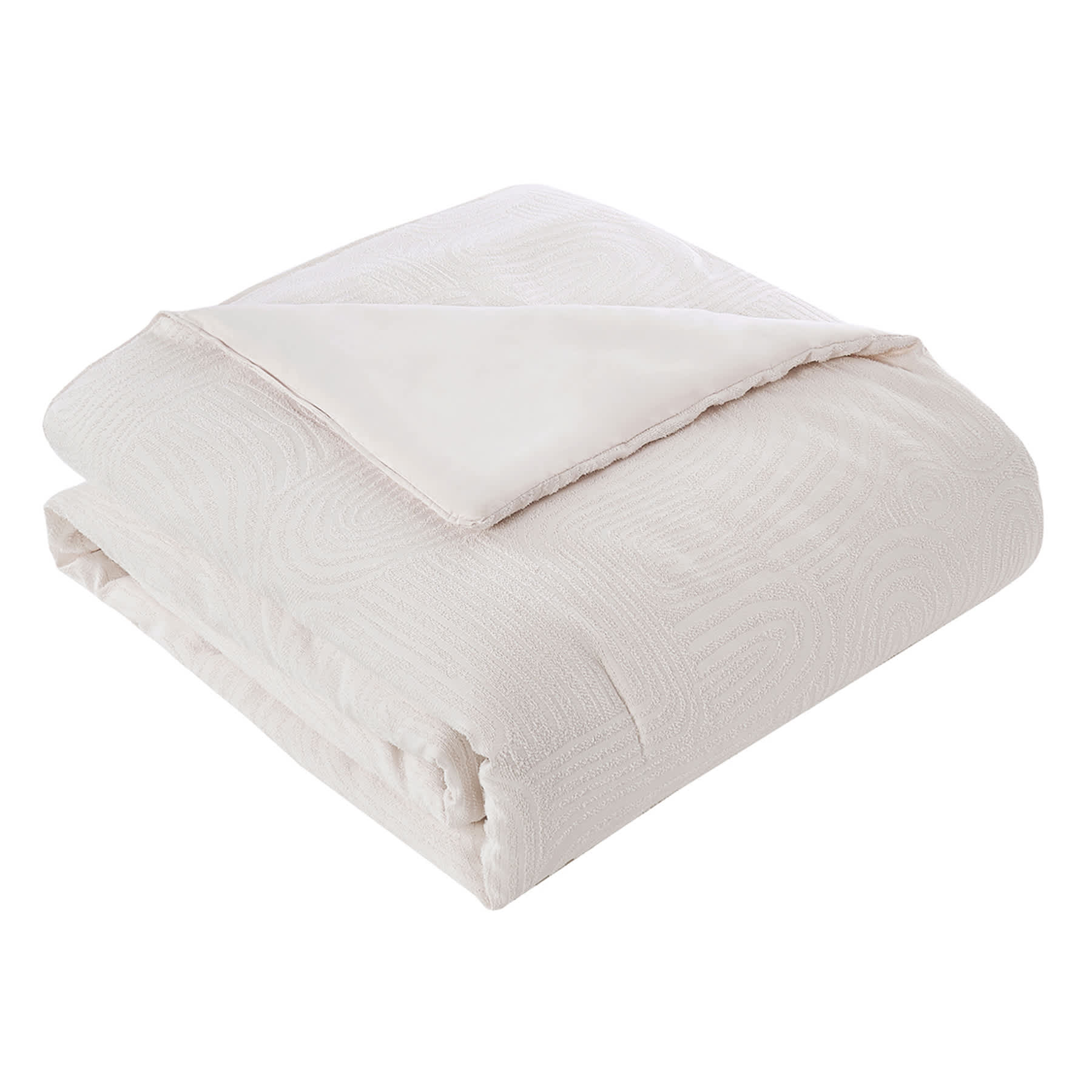 2-Piece Neutral Abstract Tufted Comforter Set, Twin/Twin XL