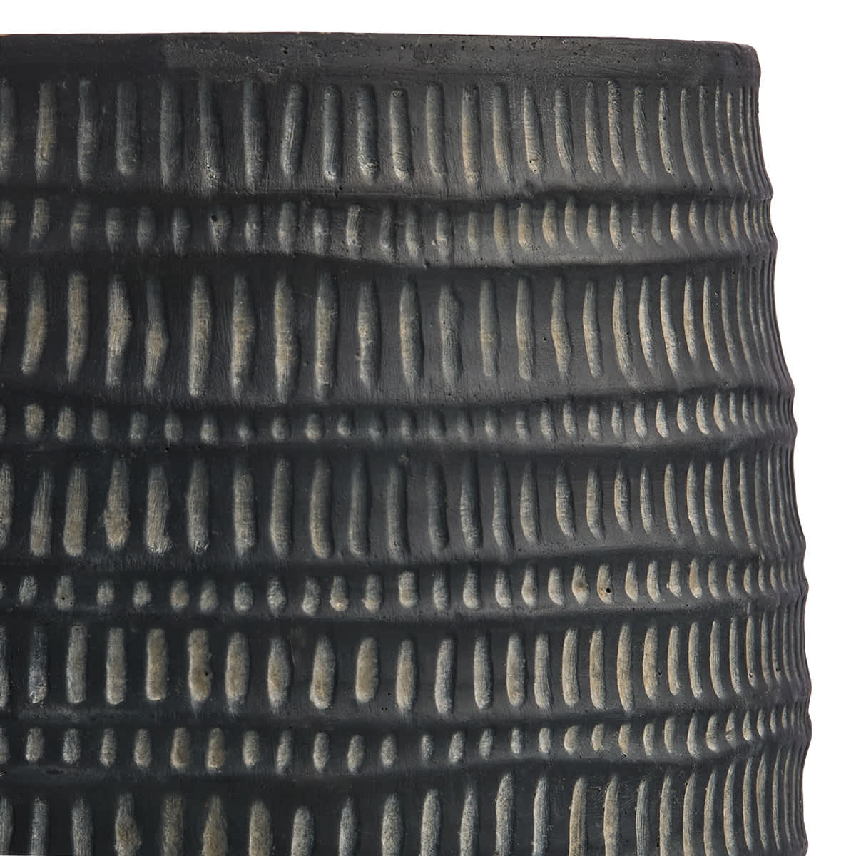 Ancient Black Round Planter, Medium