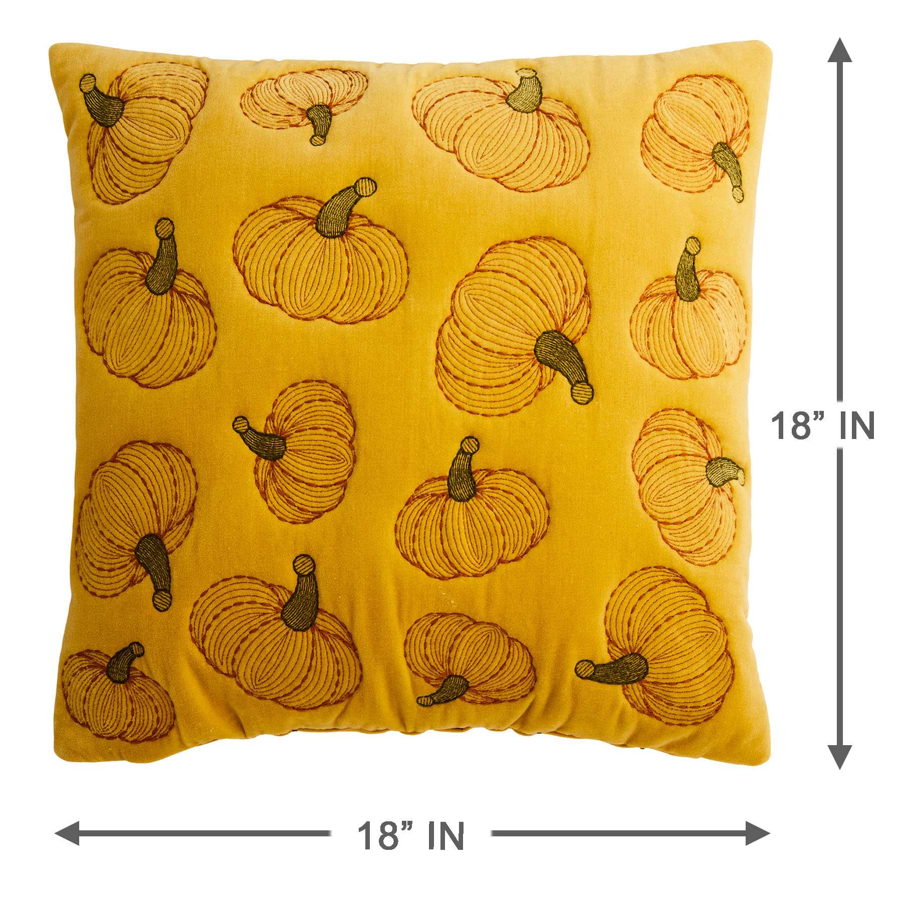 2-Pack Yellow Pumpkin Quilted Velvet Pillows