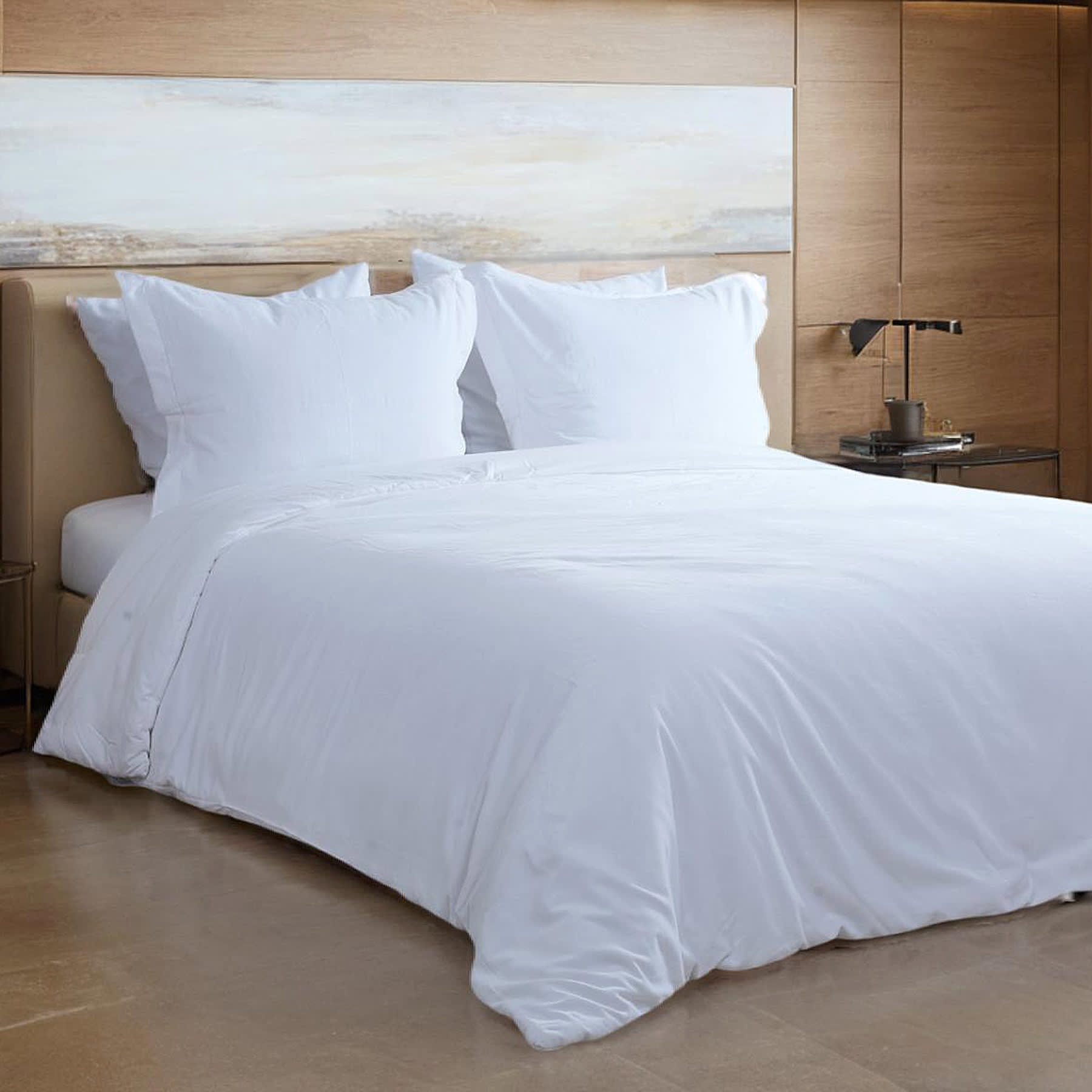 Providence 3-Piece White Cotton Velvet Comforter Set, Full/Queen