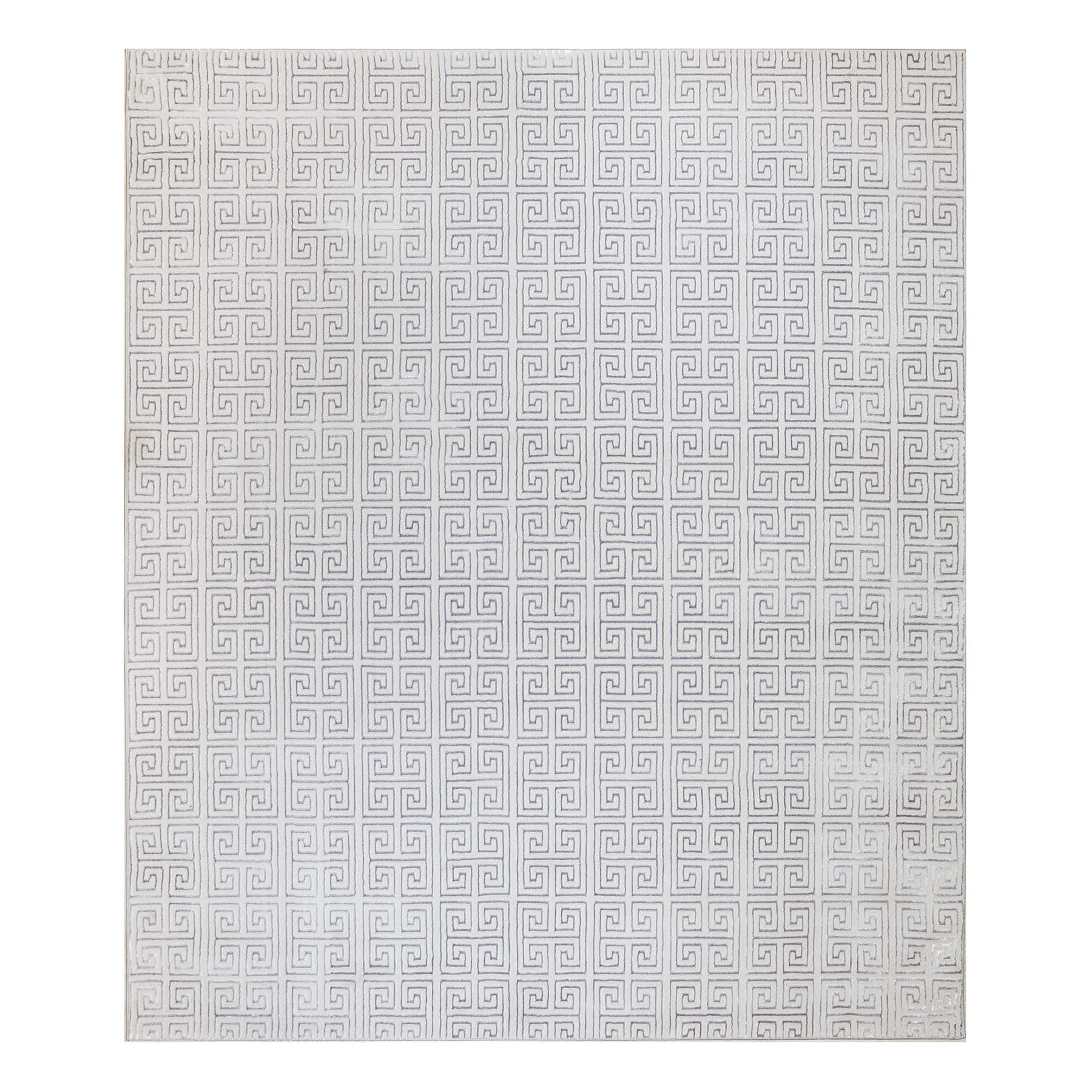 (B839) Providence Onix Grey Greek Key Area Rug, 8x10