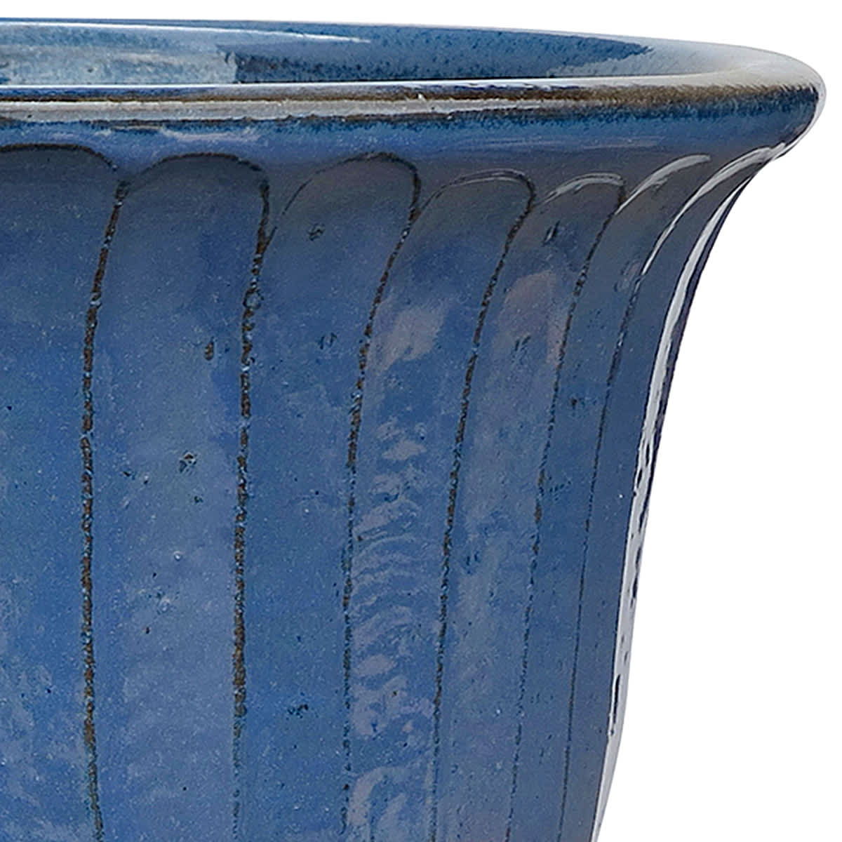 Providence Aurora Blue Fluted Outdoor Planter, Medium