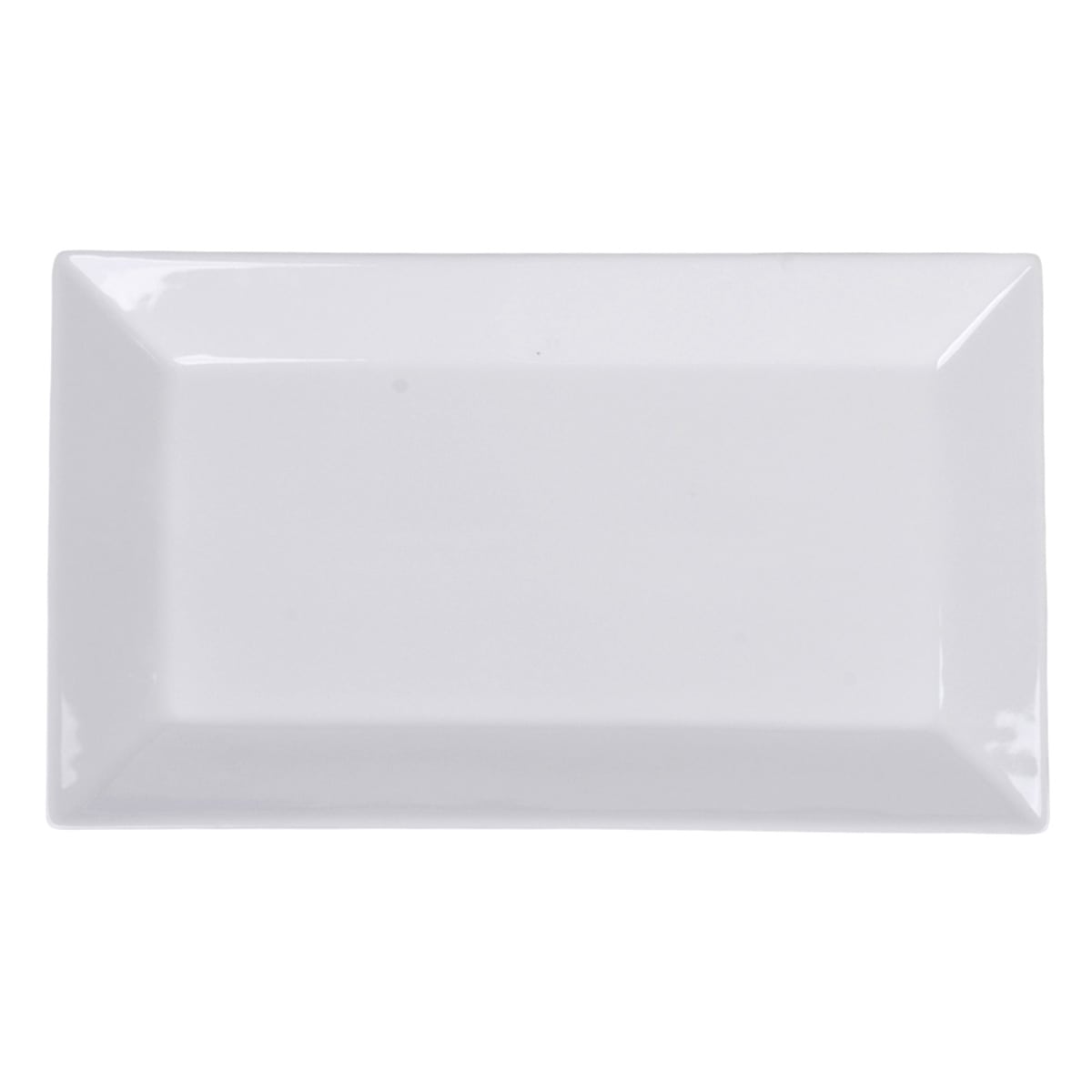 Super White Hard Square Porcelain Rectangle Platter, 16"