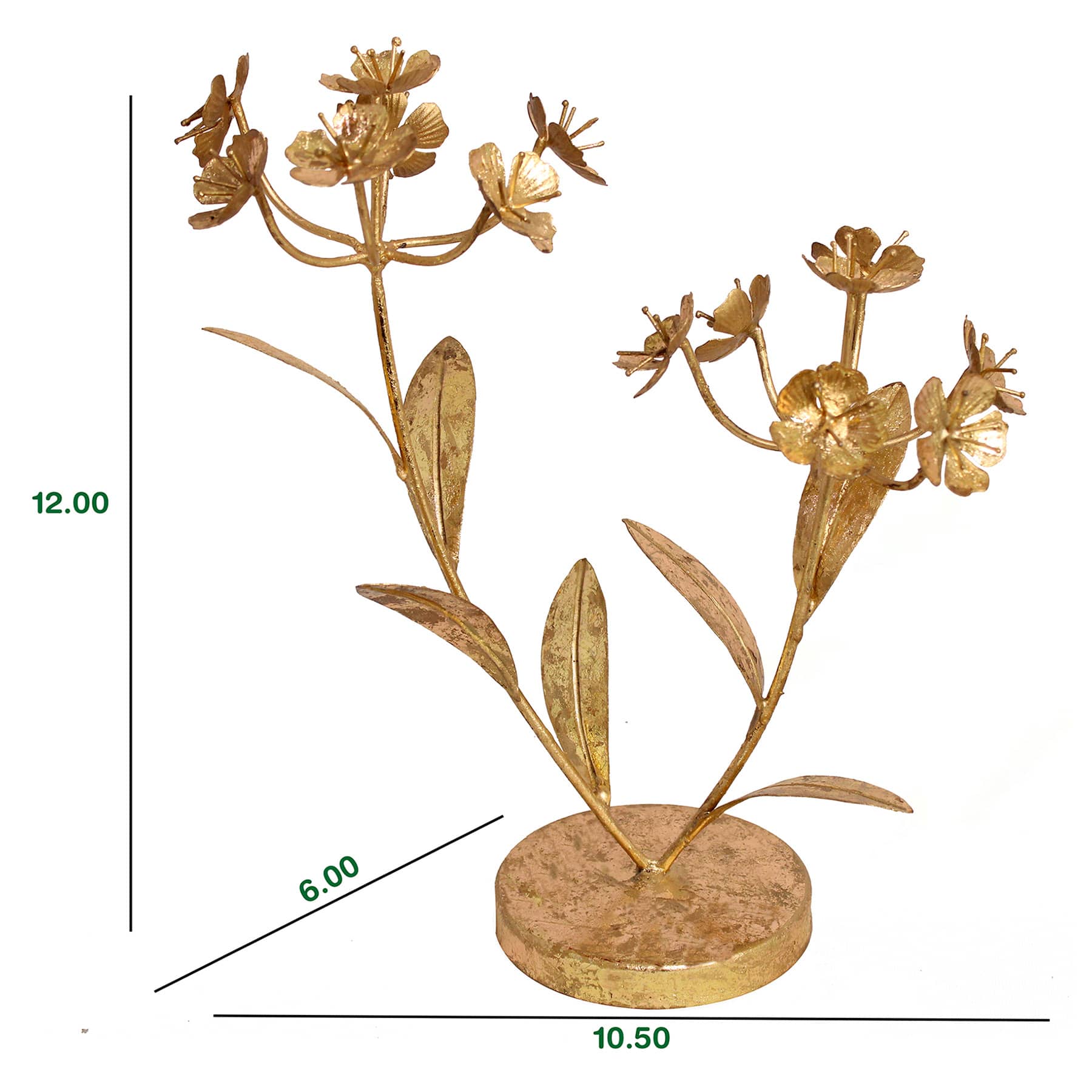 Gold Metal Flower Figurine