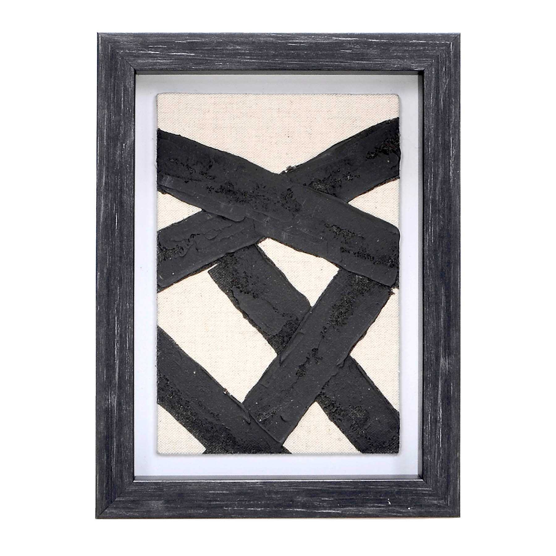 Crosby St. Black & White Brush Strokes Framed Art, 6x8