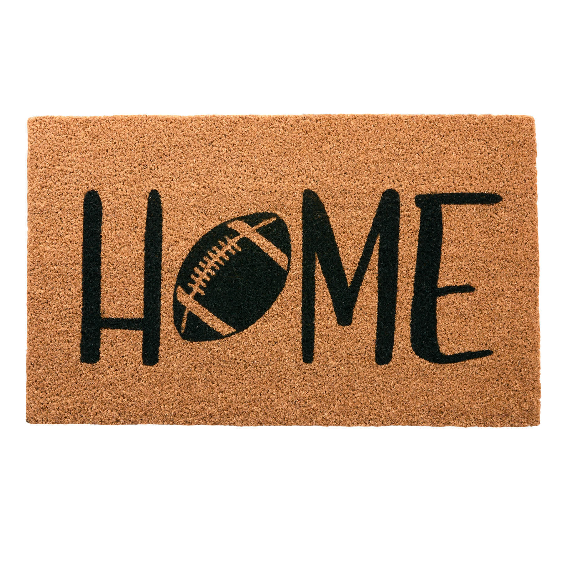 Homespun Harvest Home Football Printed Coir Mat, 18x30