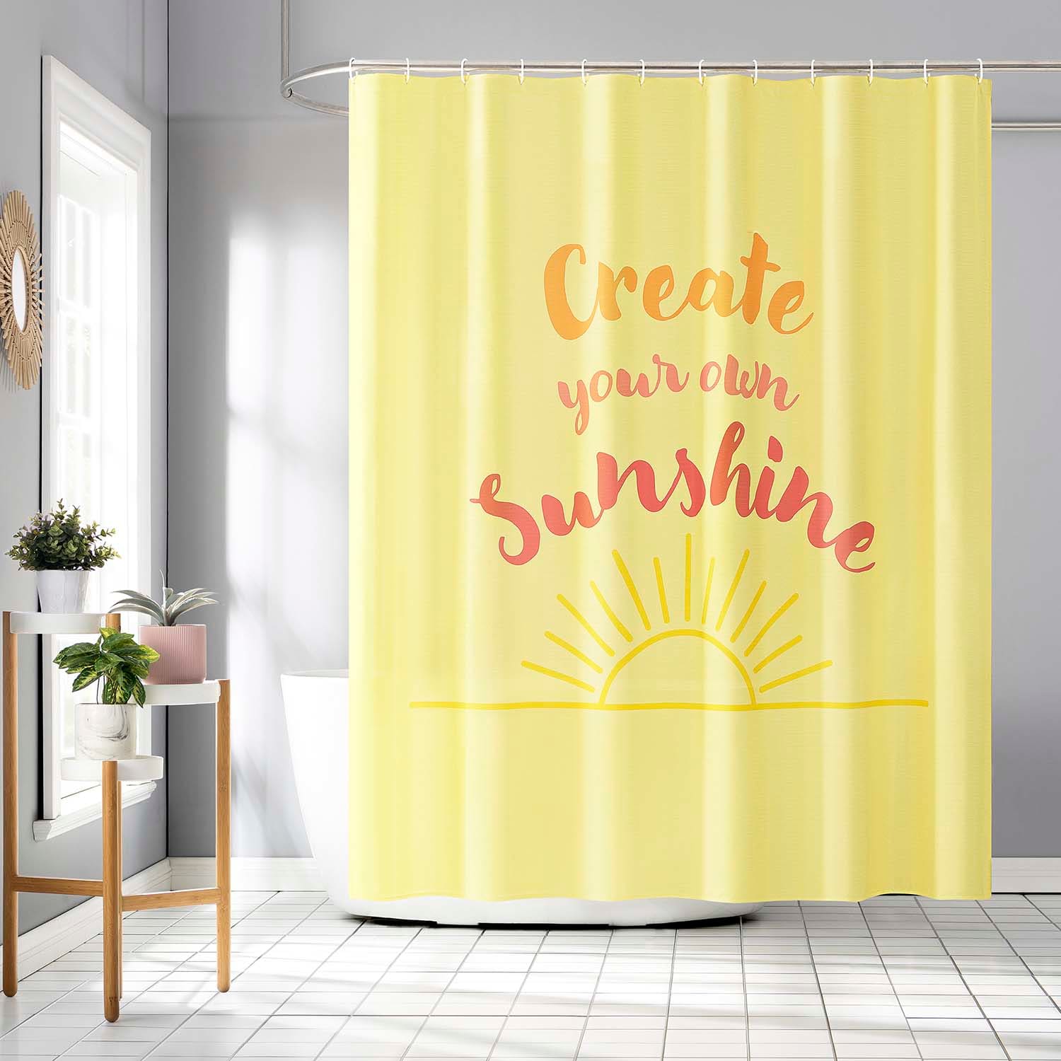 13-Piece Create Your Own Sunshine Yellow Shower Curtain Set, 70x72