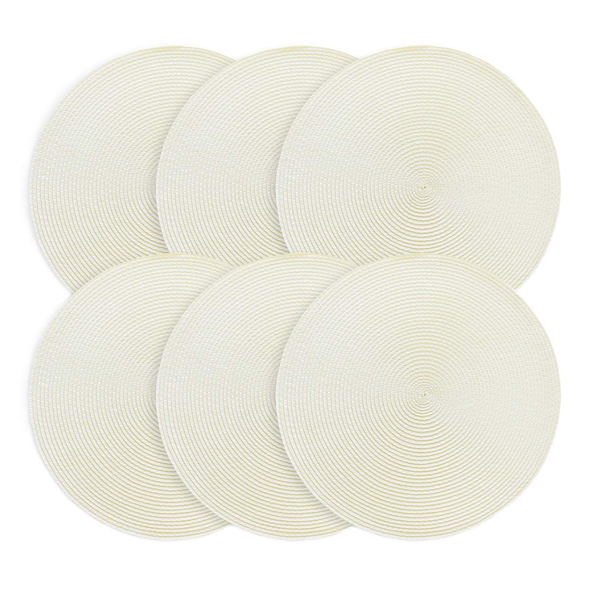 Veranda Set of 6 Dove Placemats, 15"