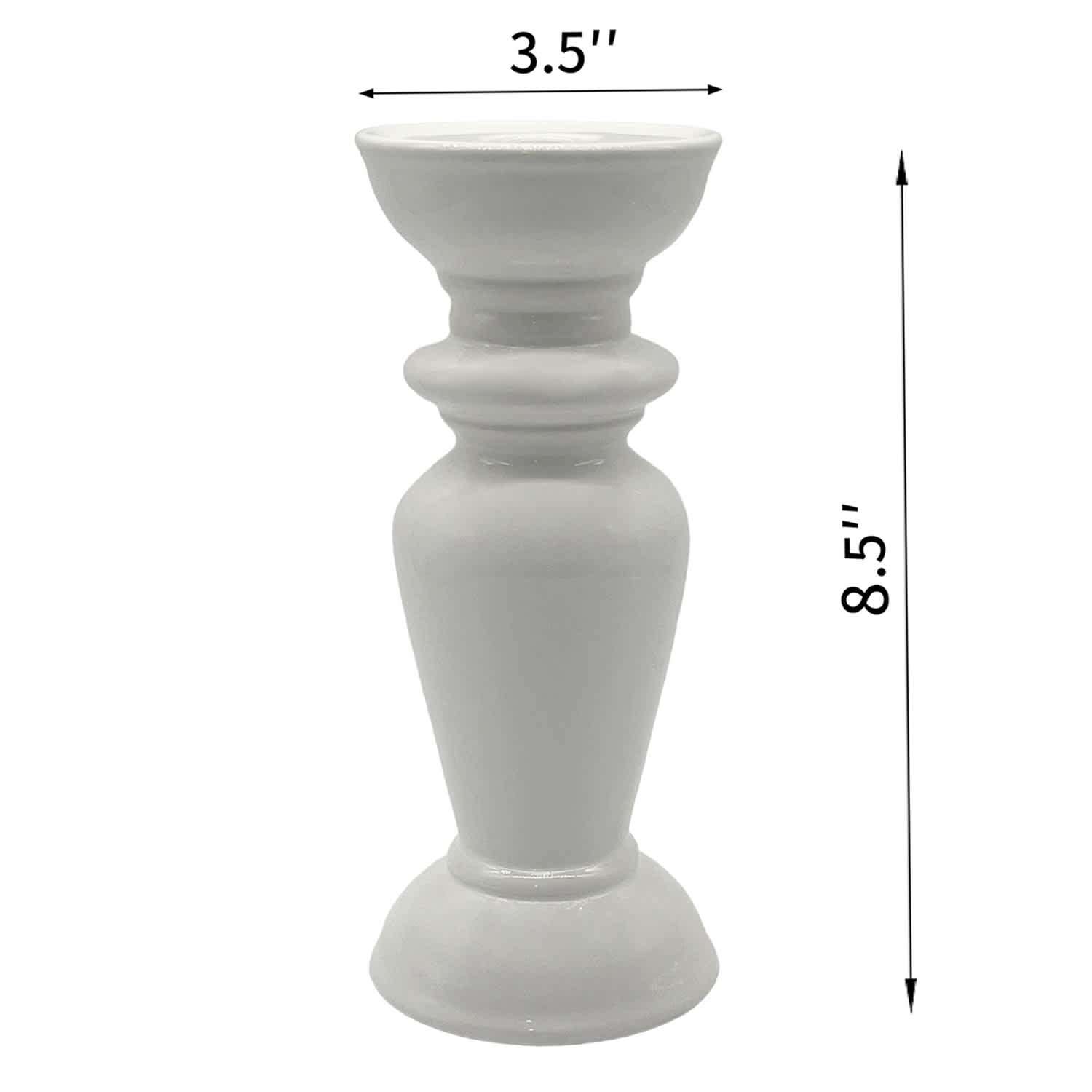 White Dual Candle Holder, 8.5"