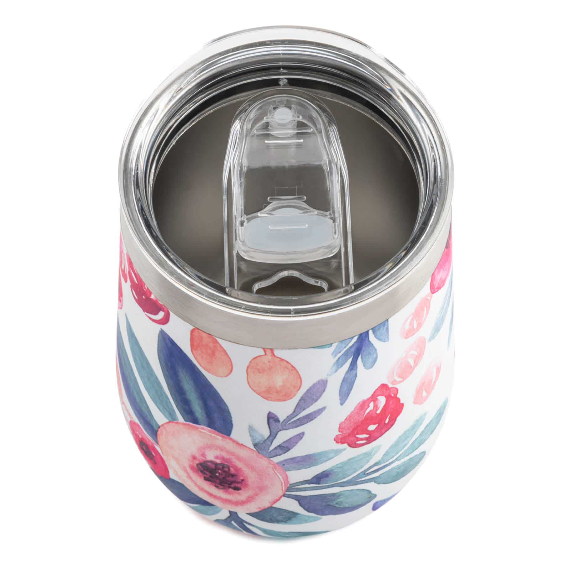 Flower Print Wine Tumbler, 14oz