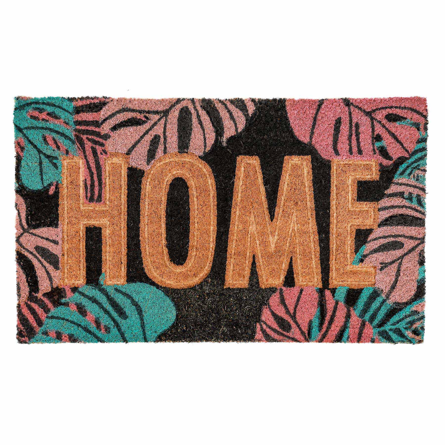Home Tropical Leaf Coir Mat, 18x30