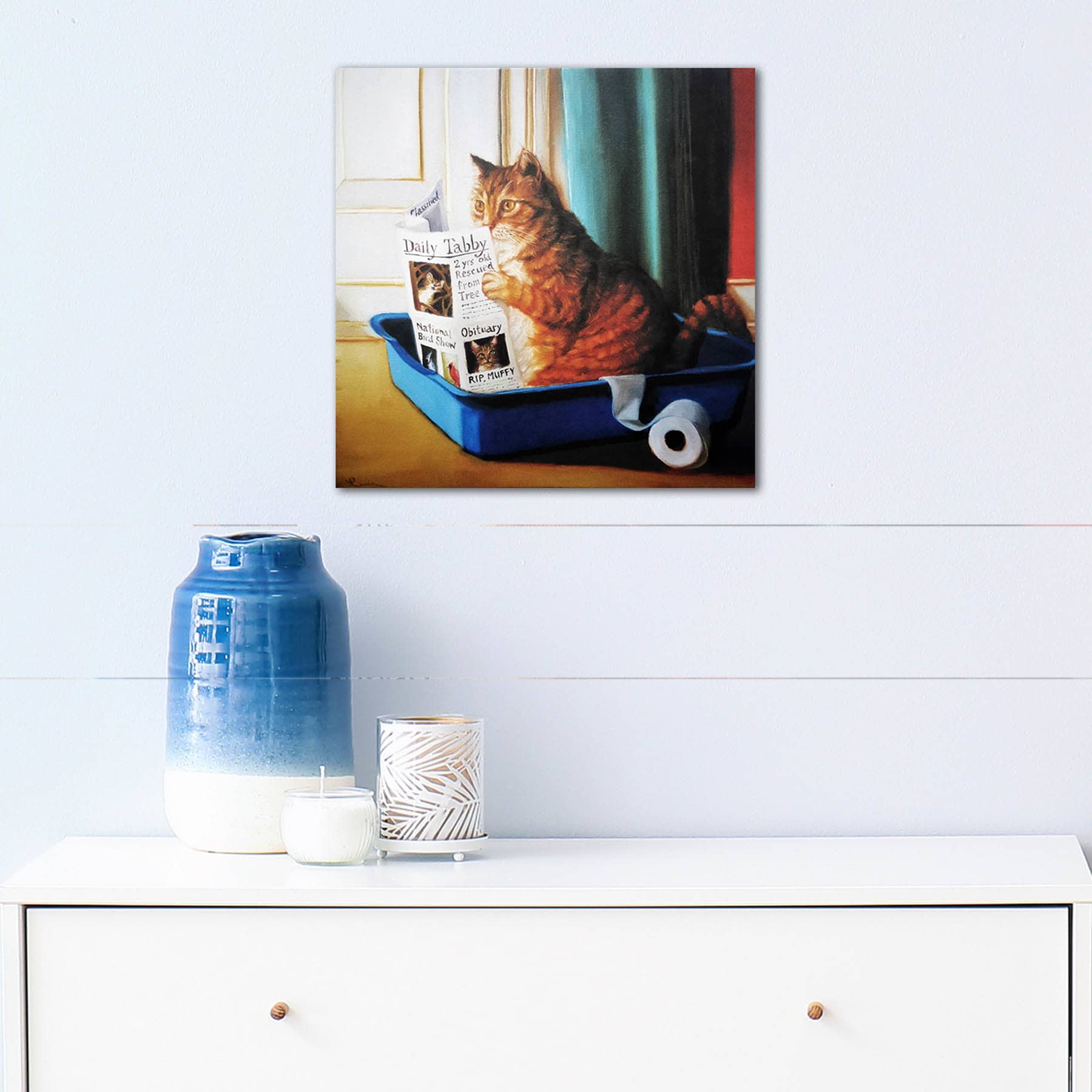Kitty Throne Canvas Wall Art, 12"