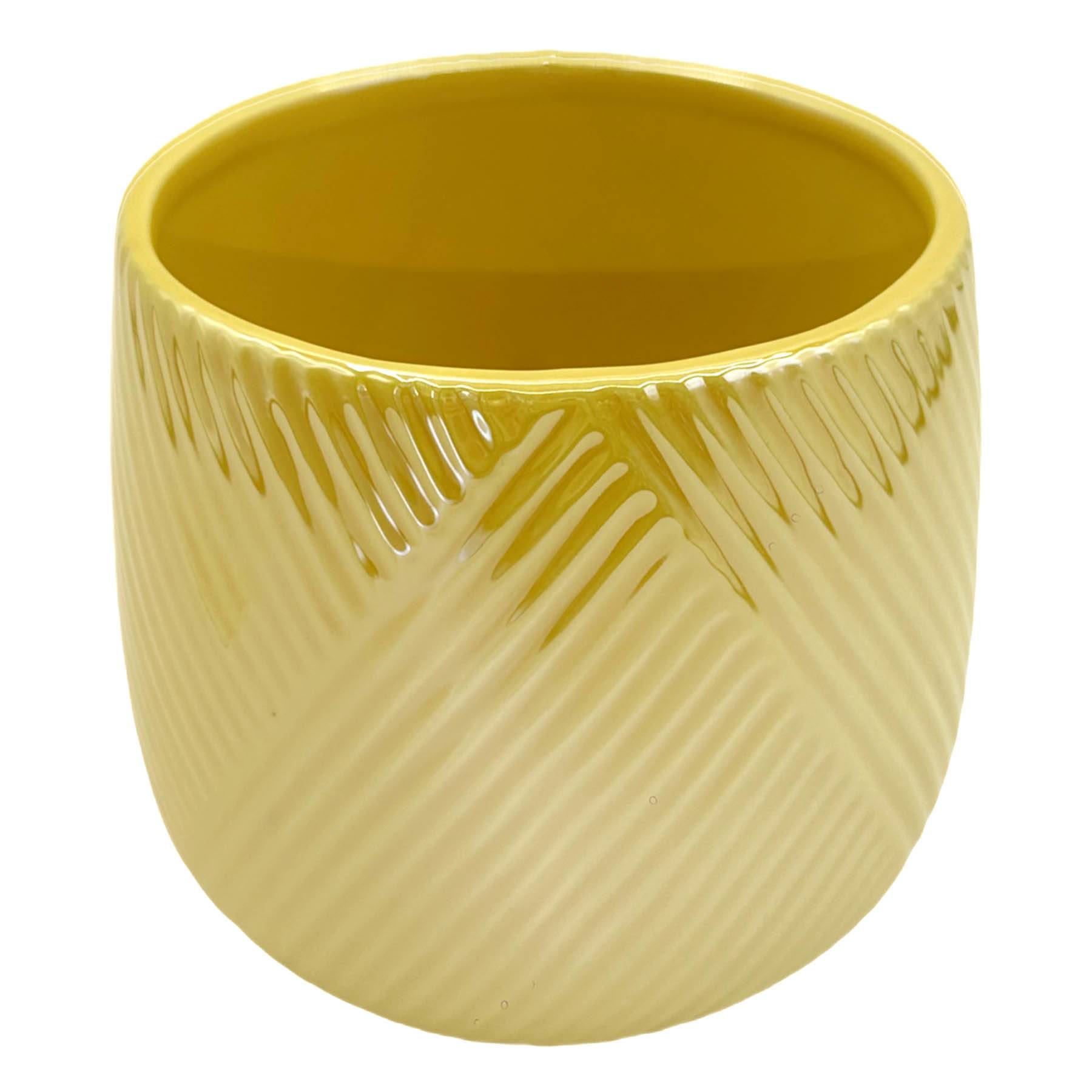 Oh Joy! Indoor Mila Yellow Ribbed Iridescent Planter, 6"