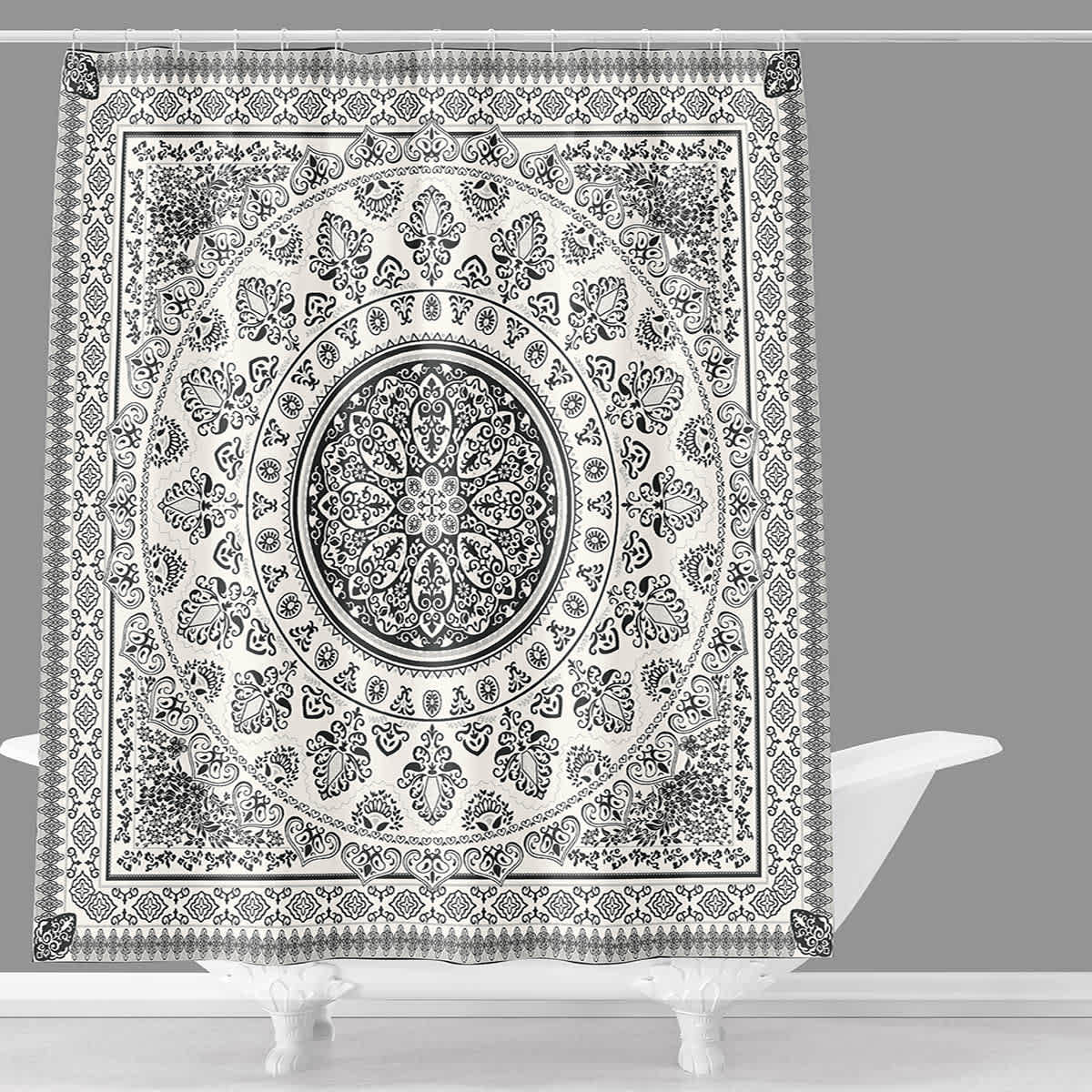 Found & Fable Hannah Black & White Shower Curtain, 72"