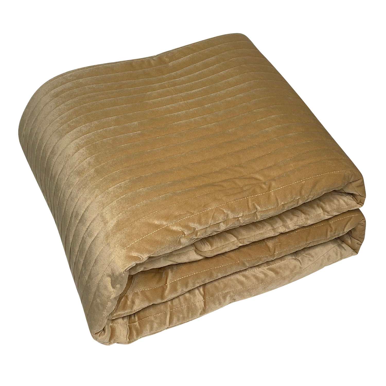 Honeybloom 3-Piece Brown Velvet Quilt Set, Full/Queen