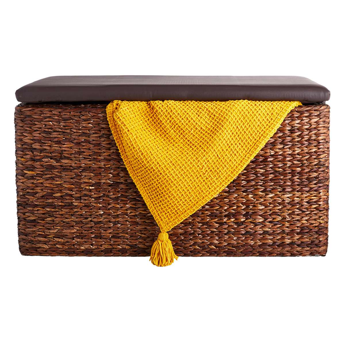 Jute Natural Brown Storage Trunk, Extra Large