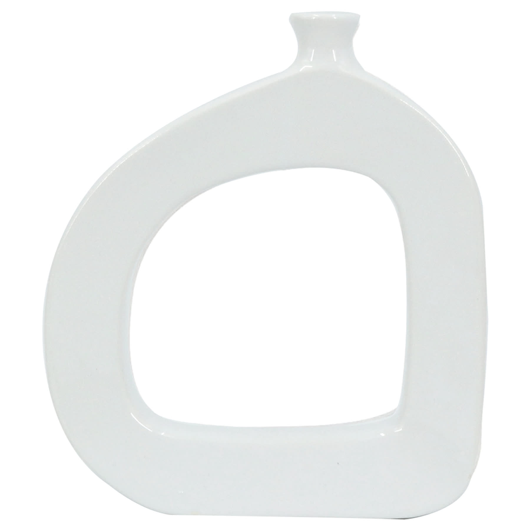 Crosby St. Riley White Open Ceramic Vase, 9.5"
