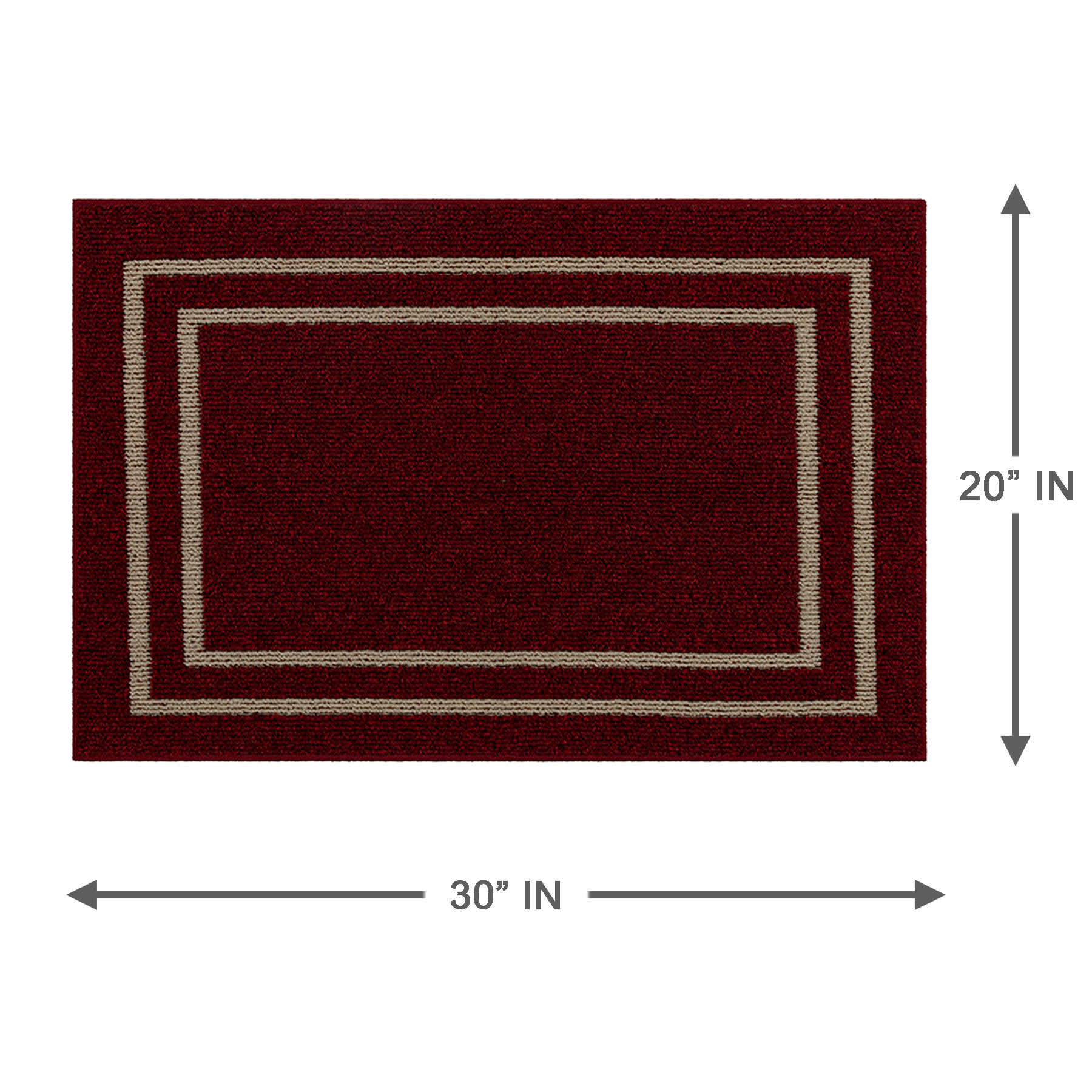 Red Double Border Washable Tufted Accent Rug, 20x30