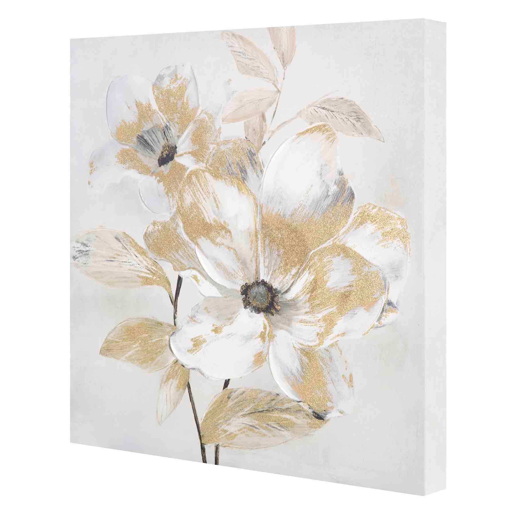 Providence Neutral Floral Canvas Wall Art, 24"