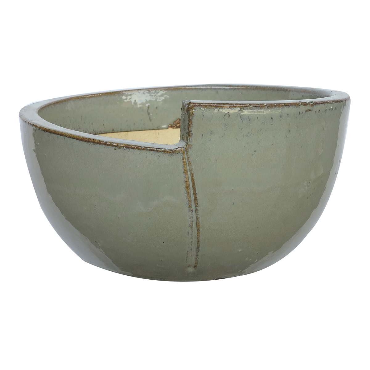 Crosby St. Grey Petal Low Bowl Outdoor Planter, Medium