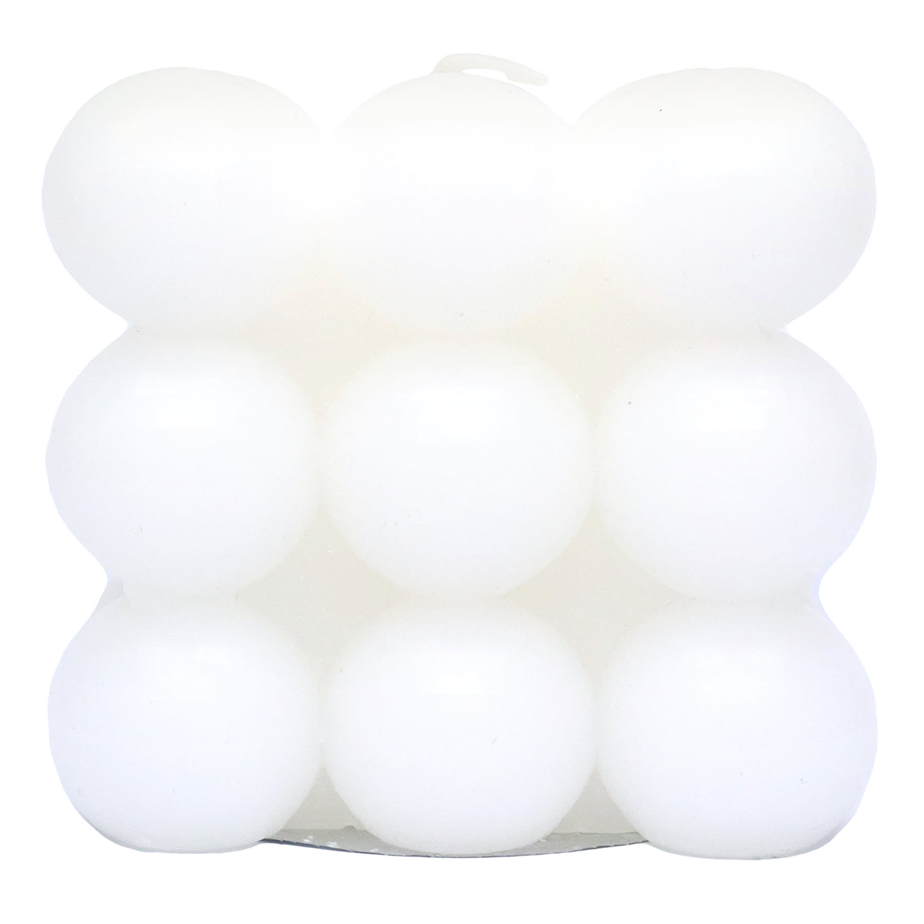 Crosby St. White Unscented Bubble Candle, 3"