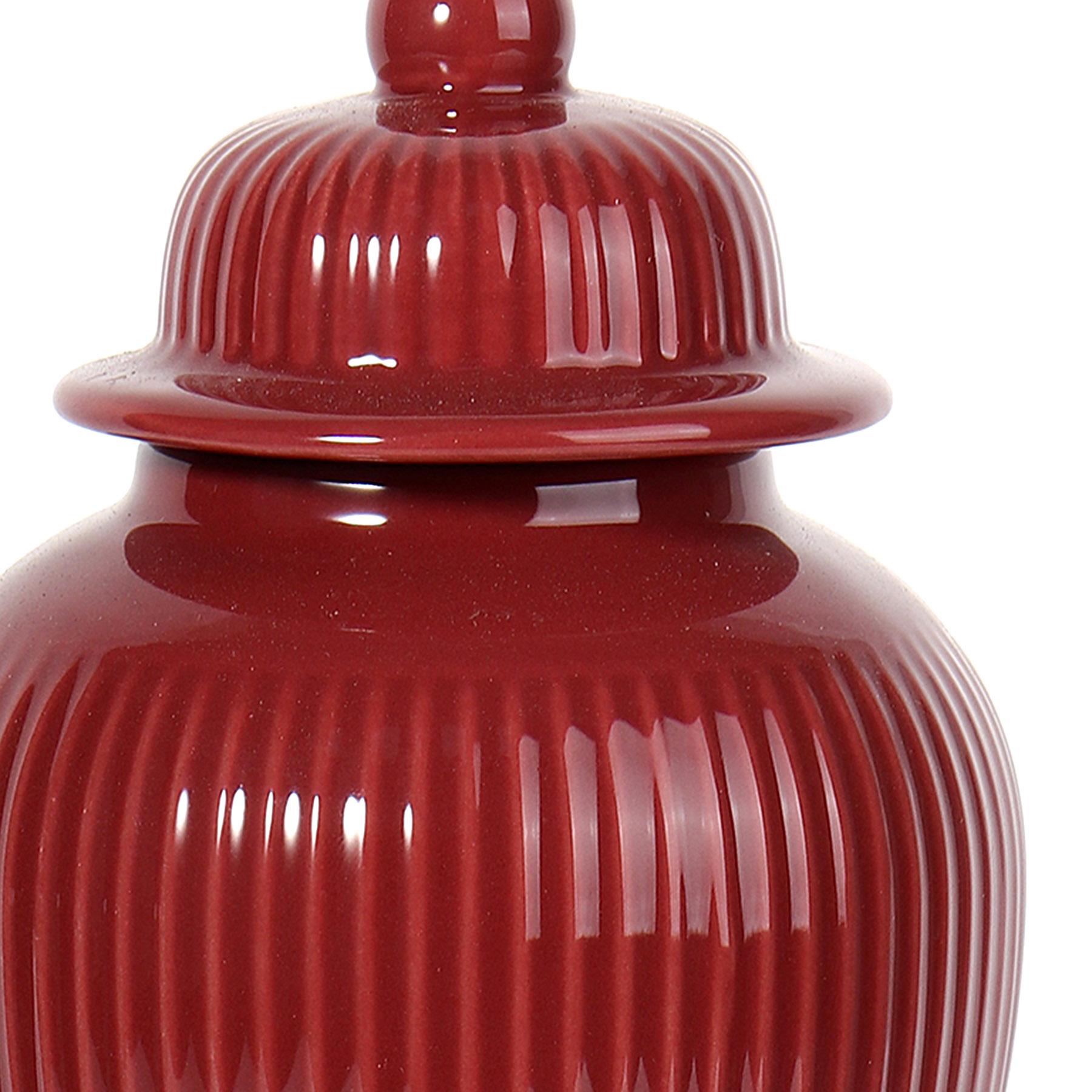 Providence Burgundy Ceramic Ginger Jar, 7.5"