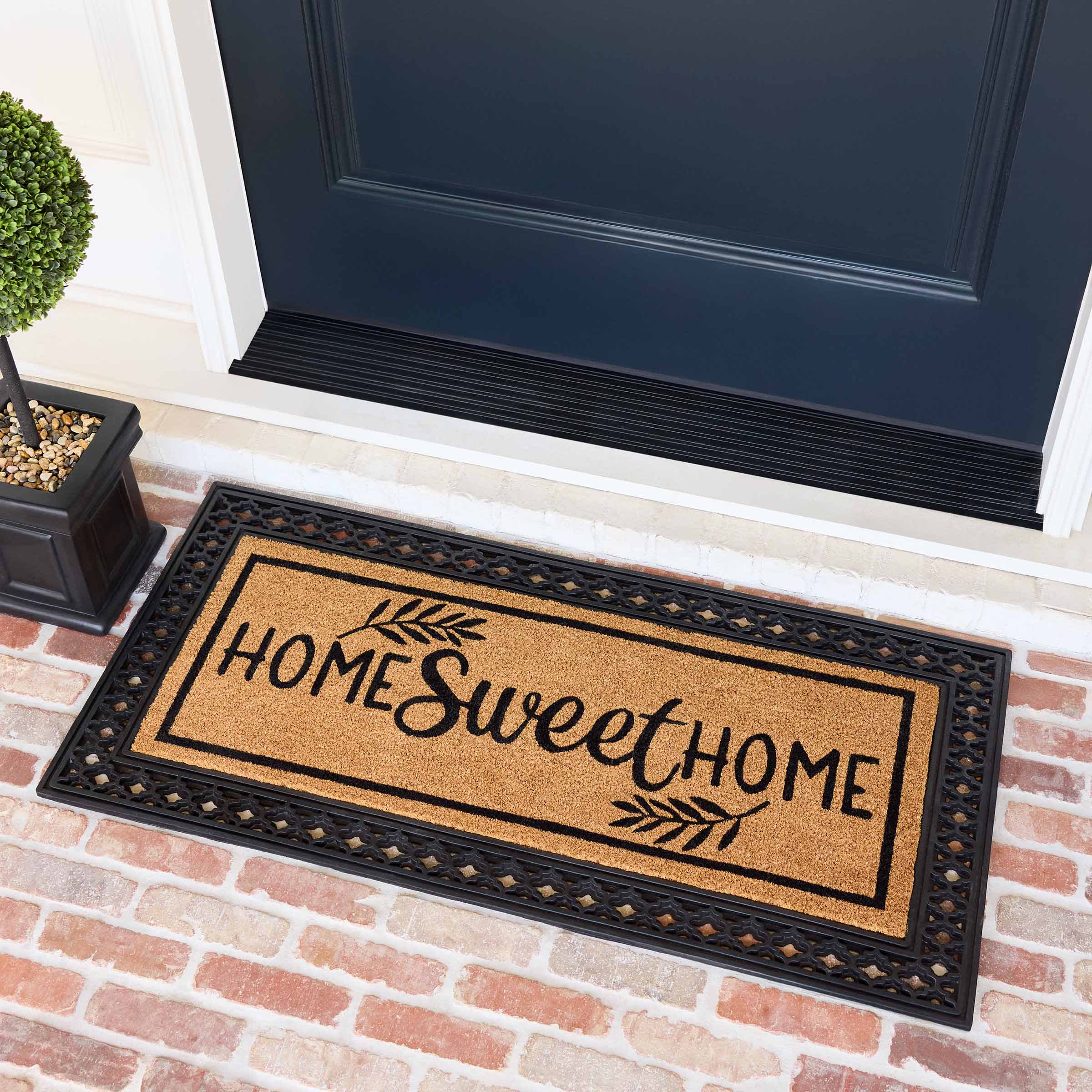 Home Sweet Home Rubber & Coir Mat, 22x47