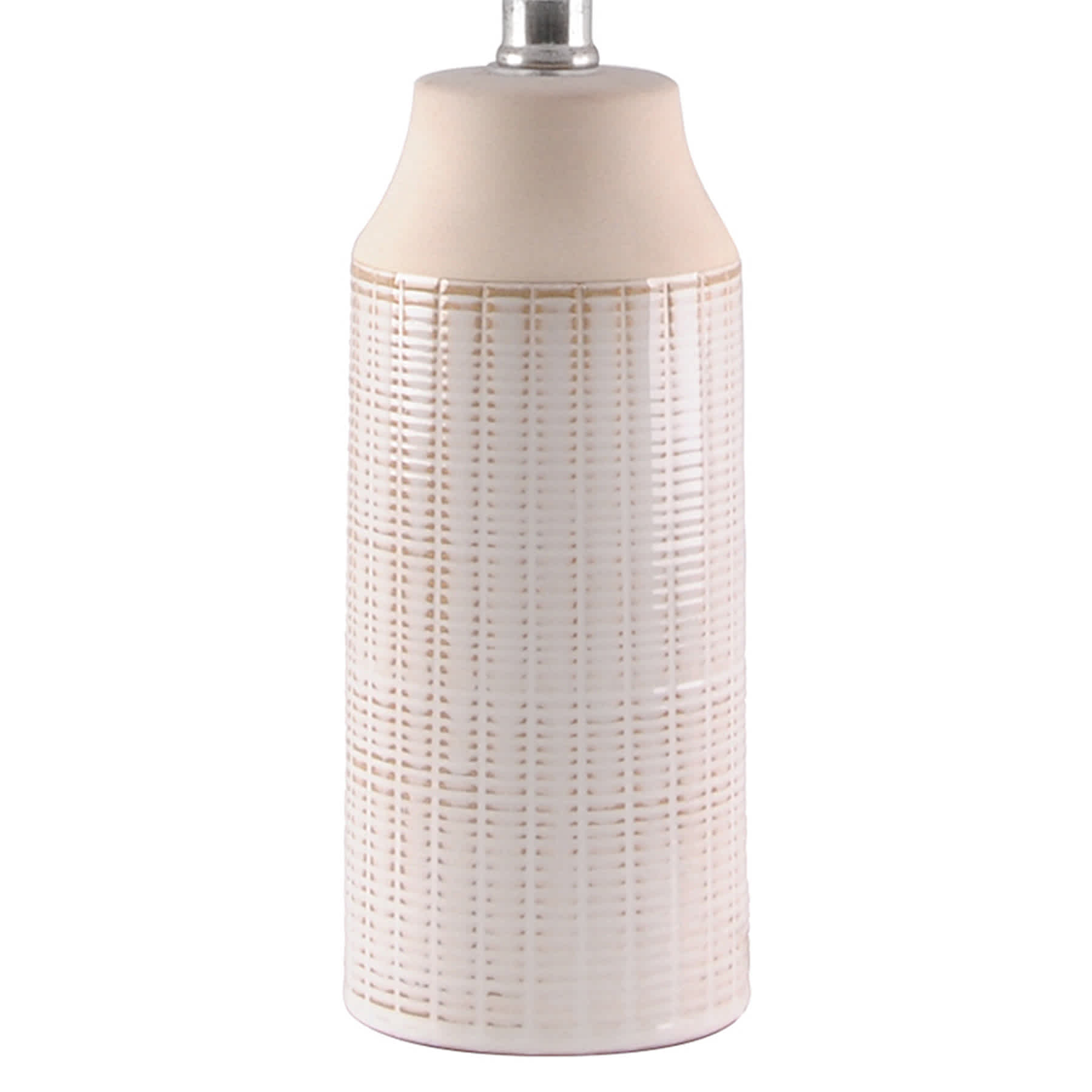 Honeybloom Natural Textured Ceramic Table Lamp with Shade, 20"