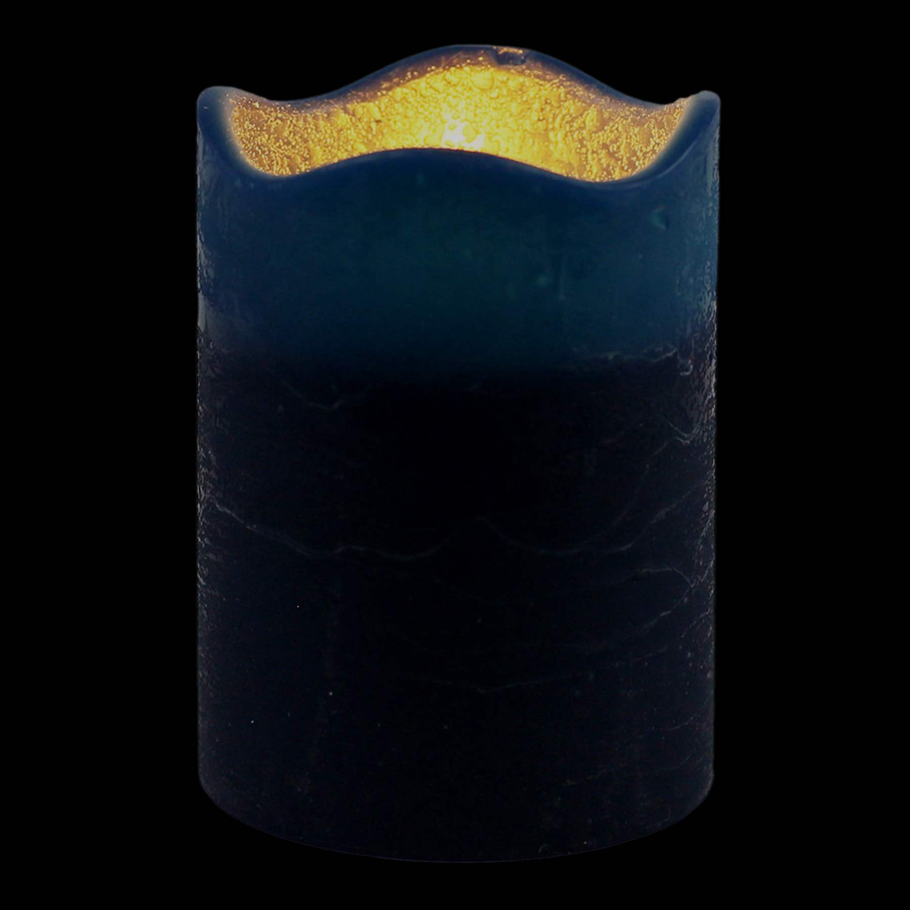 Honeybloom Dark Blue Wax LED Pillar Candle with 6 Hour Timer, 3x4