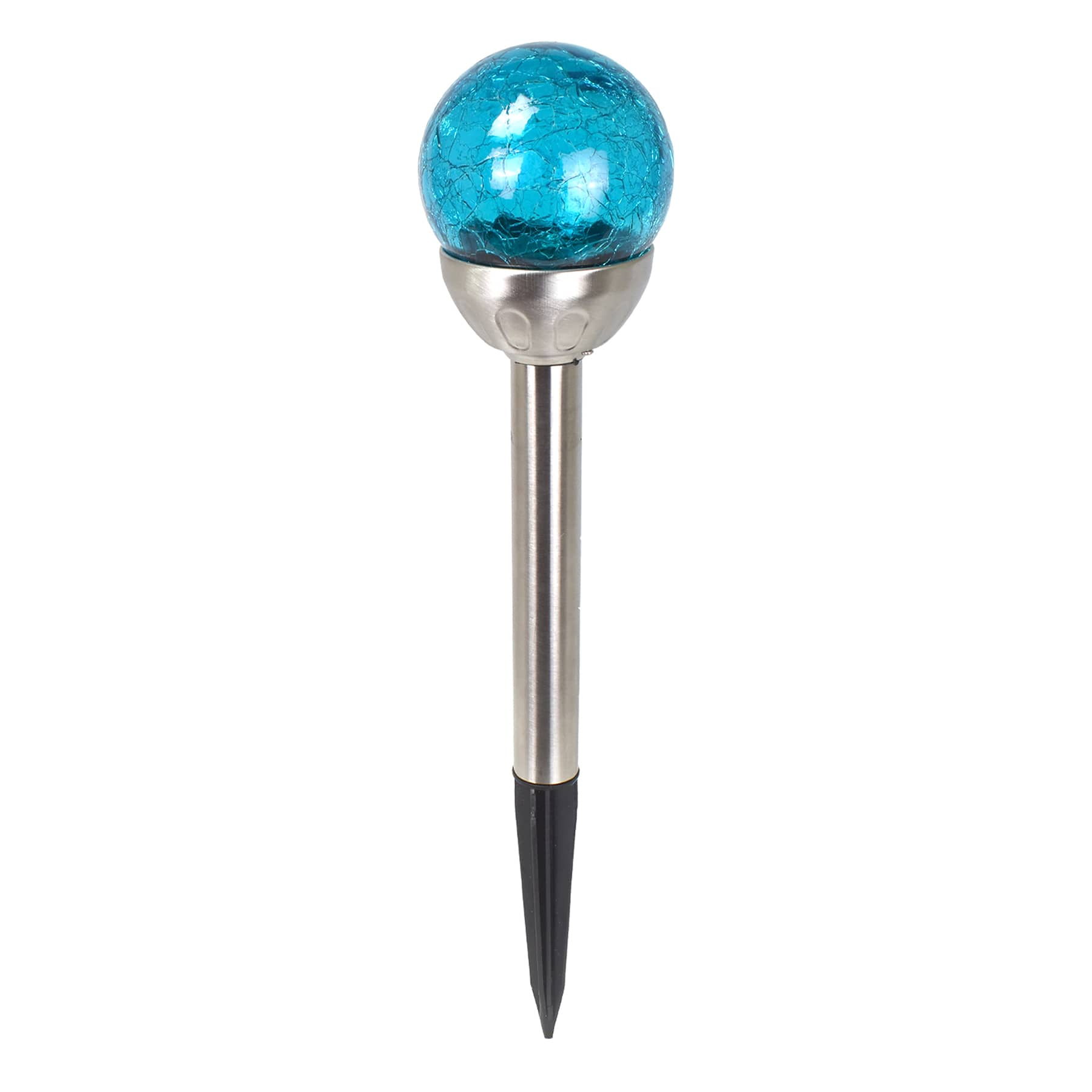 Solar Blue Crackle Small Globe Pathway Light