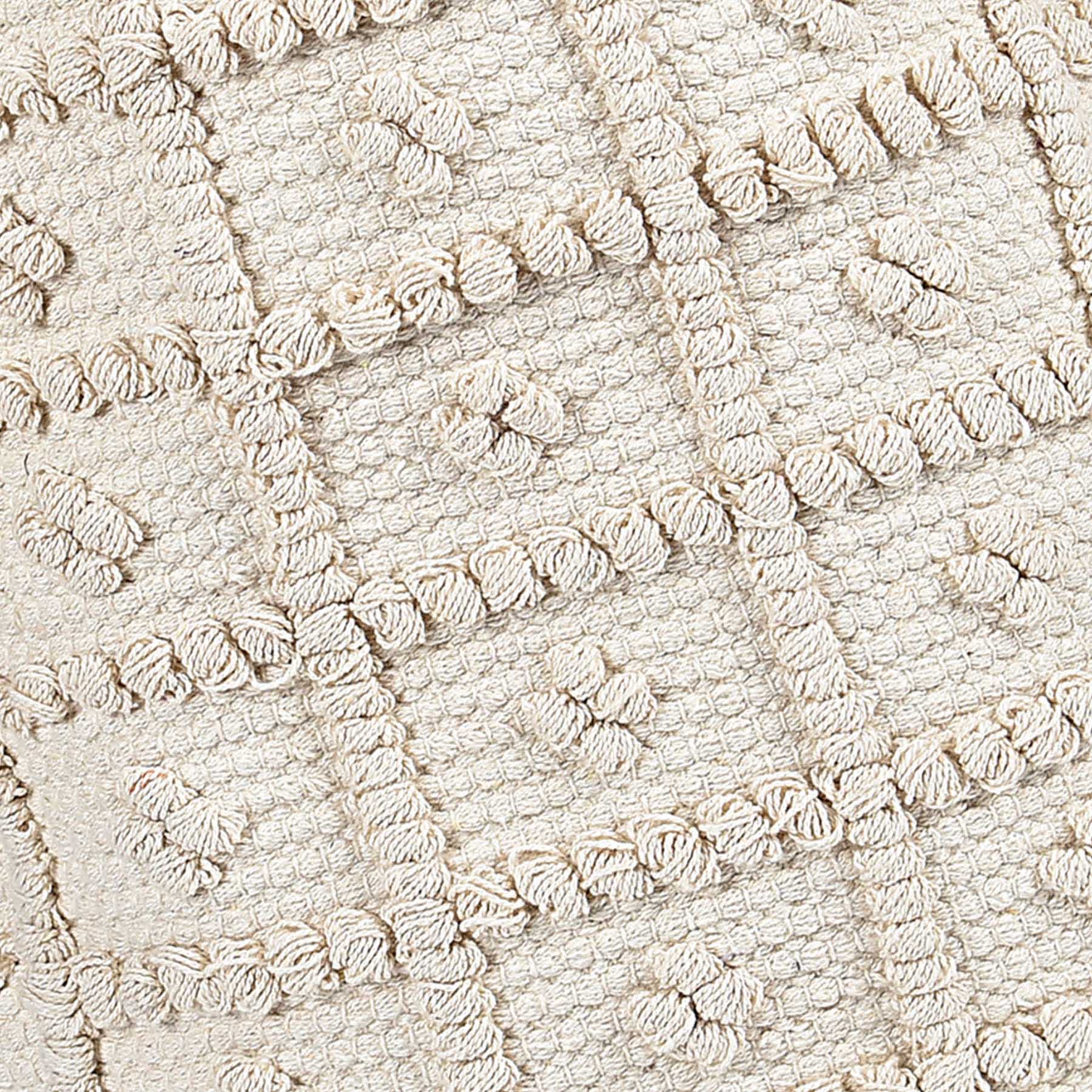 White Round Grid Fabric Storage Basket