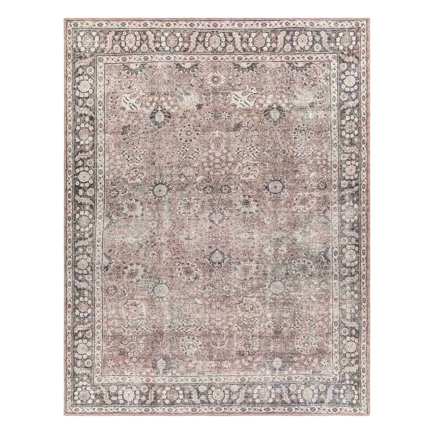 (B784) Providence Colin Multi Floral Washable Area Rug, 8x10