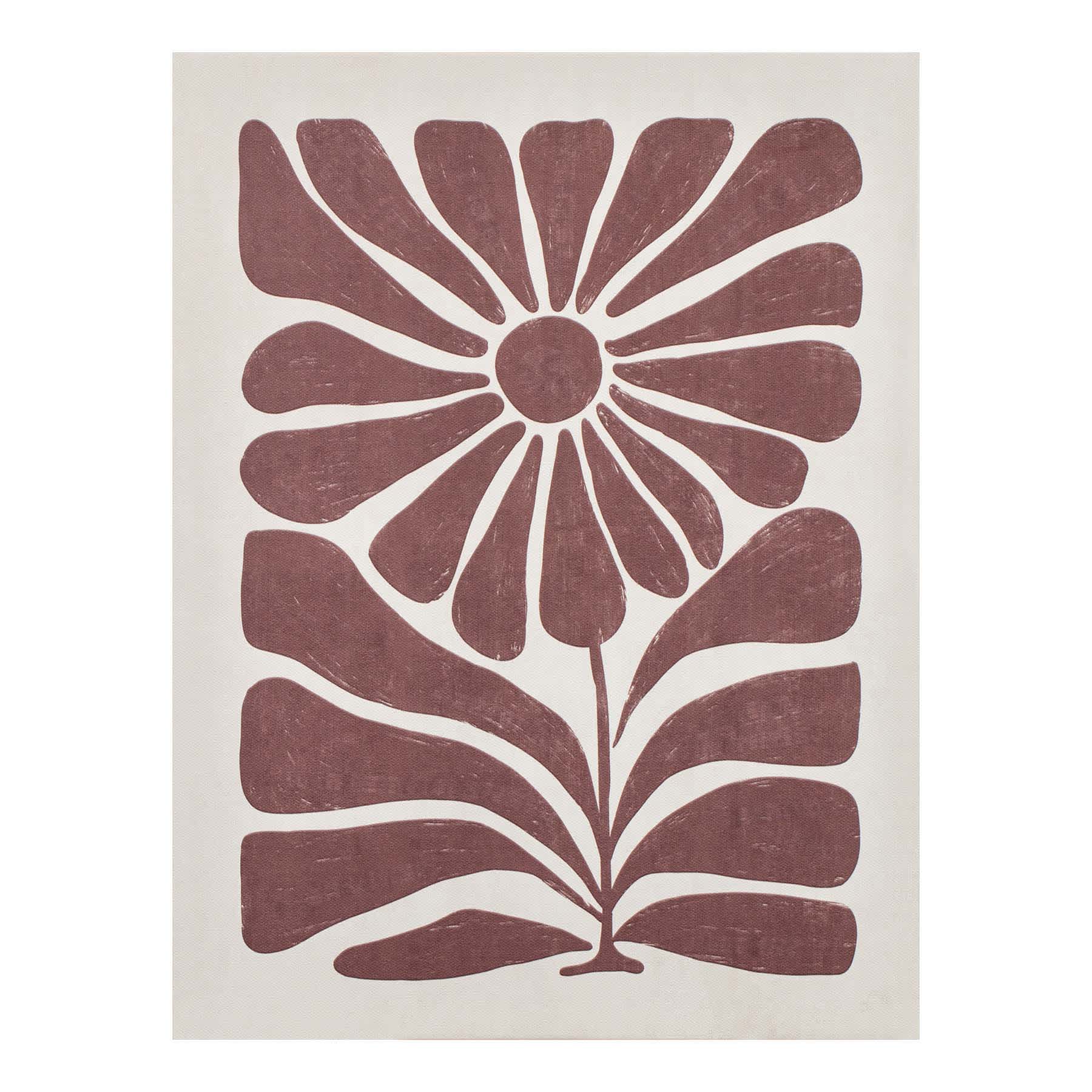 Burgundy Boho Floral Canvas Wall Art, 12x16