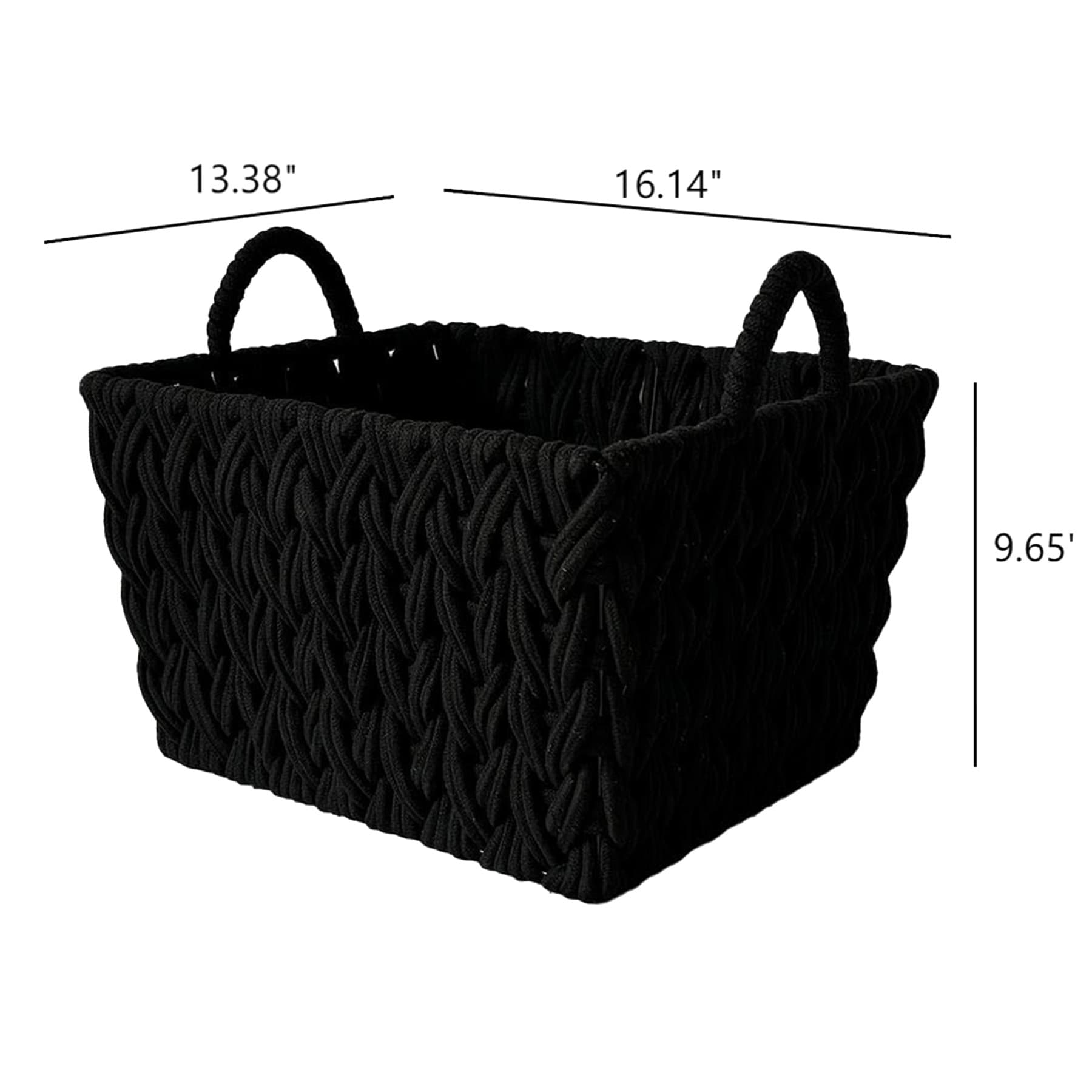 Crosby St. Chunky Rectangle Fabric Storage Basket with Handle, Large