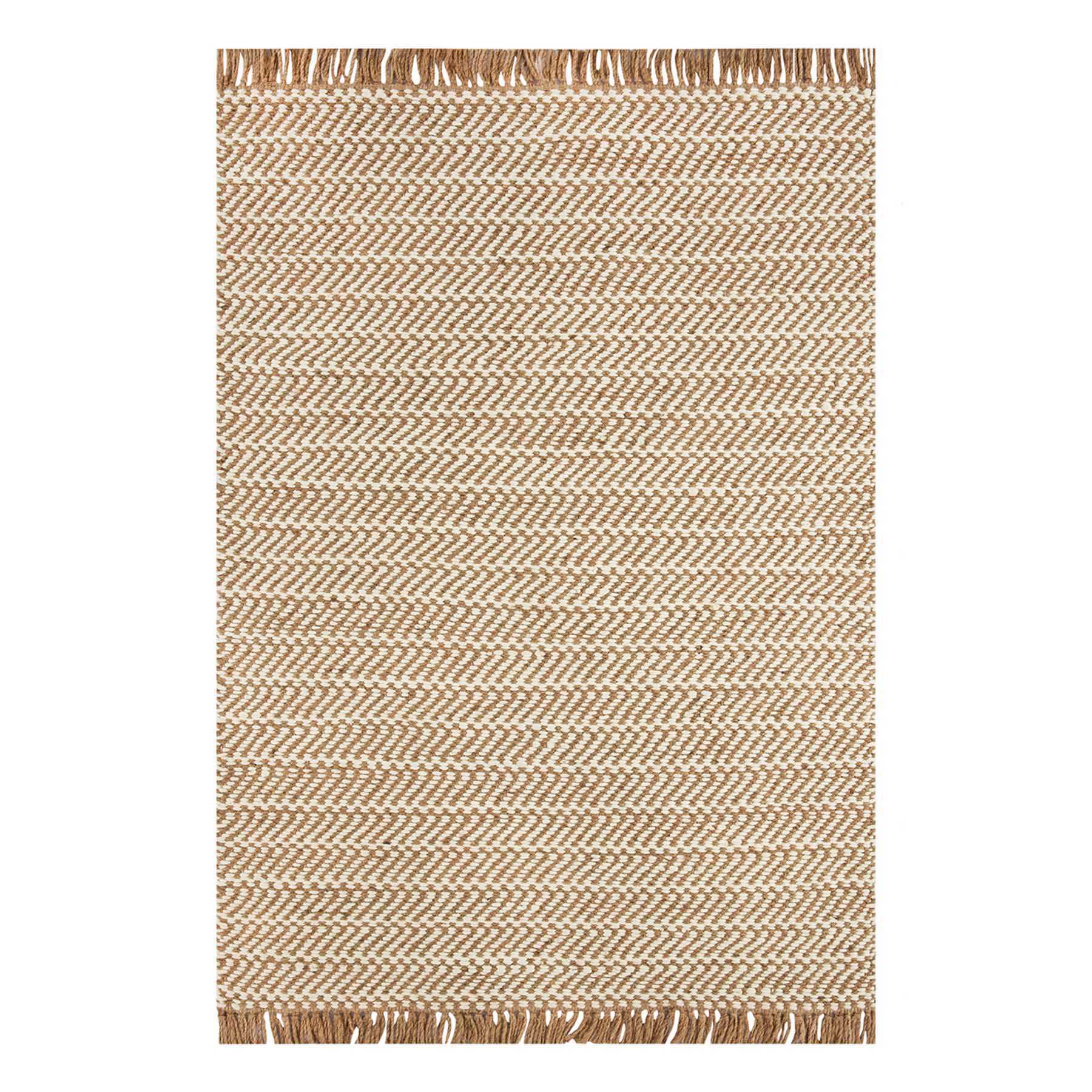 (B821) Crosby St. Moore Natural Herringbone Area Rug, 5x7