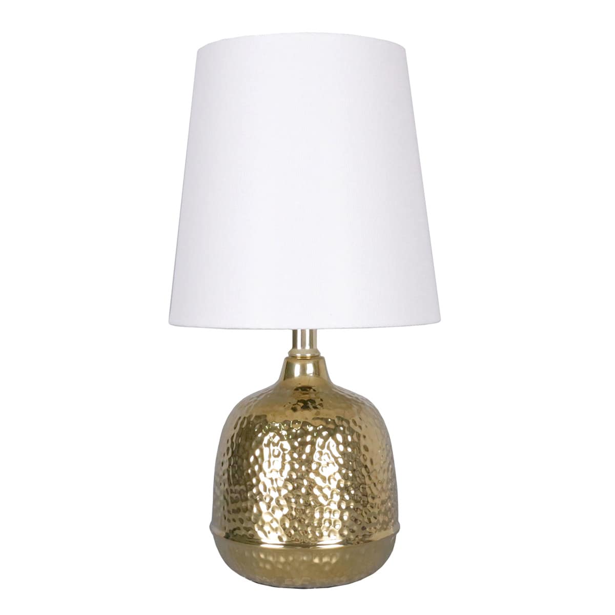 Gold Metal Hammered Mini Lamp with Shade, 12.5"