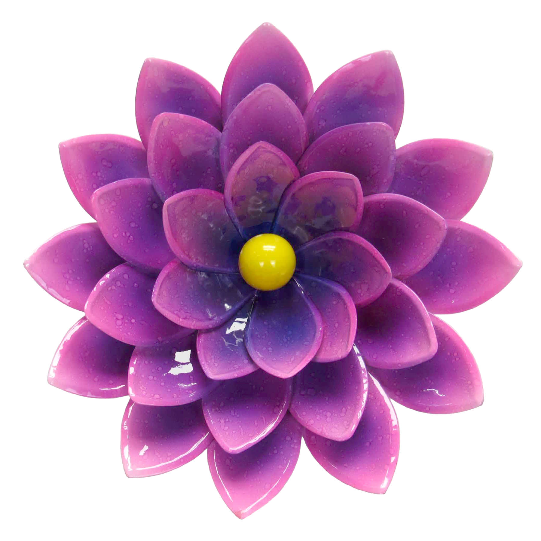 Purple Metal Flower Outdoor Wall Decor, 11"
