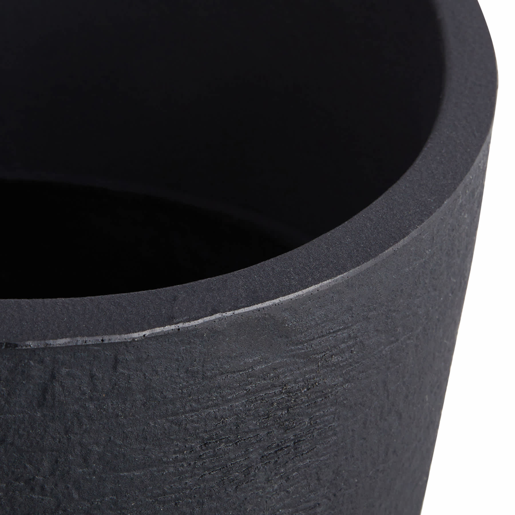 Japi All-Weather Black Modern Angled Outdoor Planter, 27"