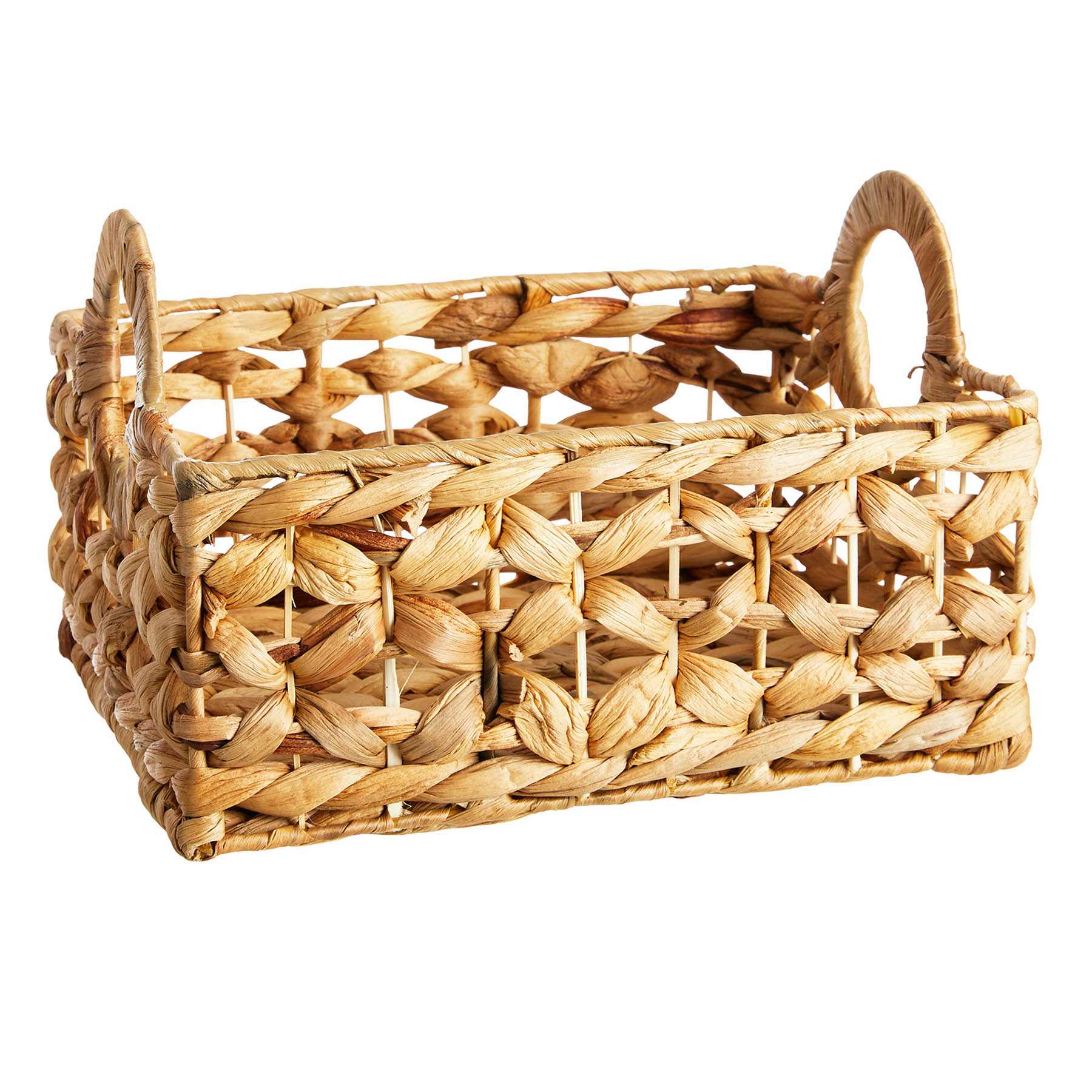 Providence Melia Flower Weave Storage Basket with Handles, Medium