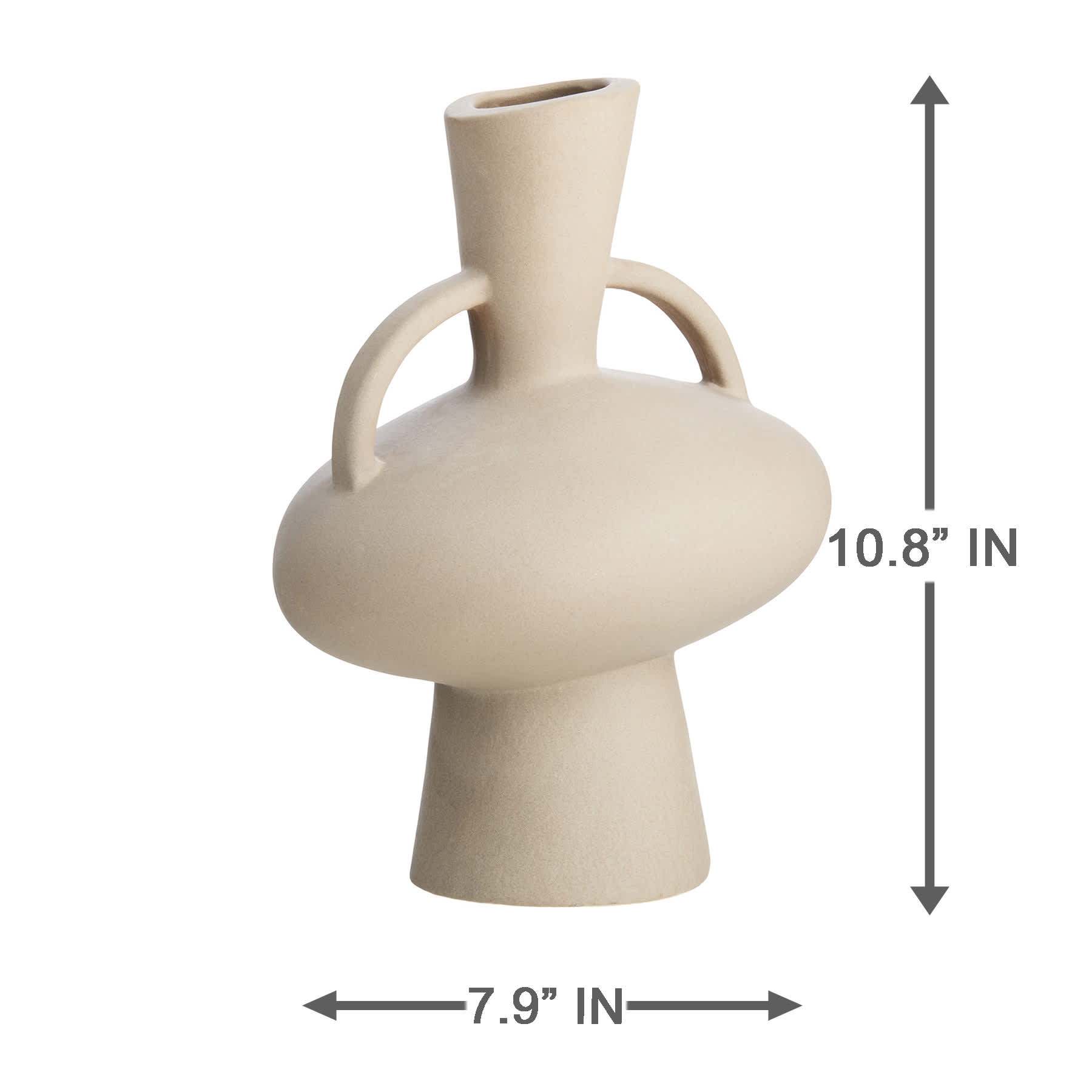 Tracey Boyd Greige Vase, 8.7"