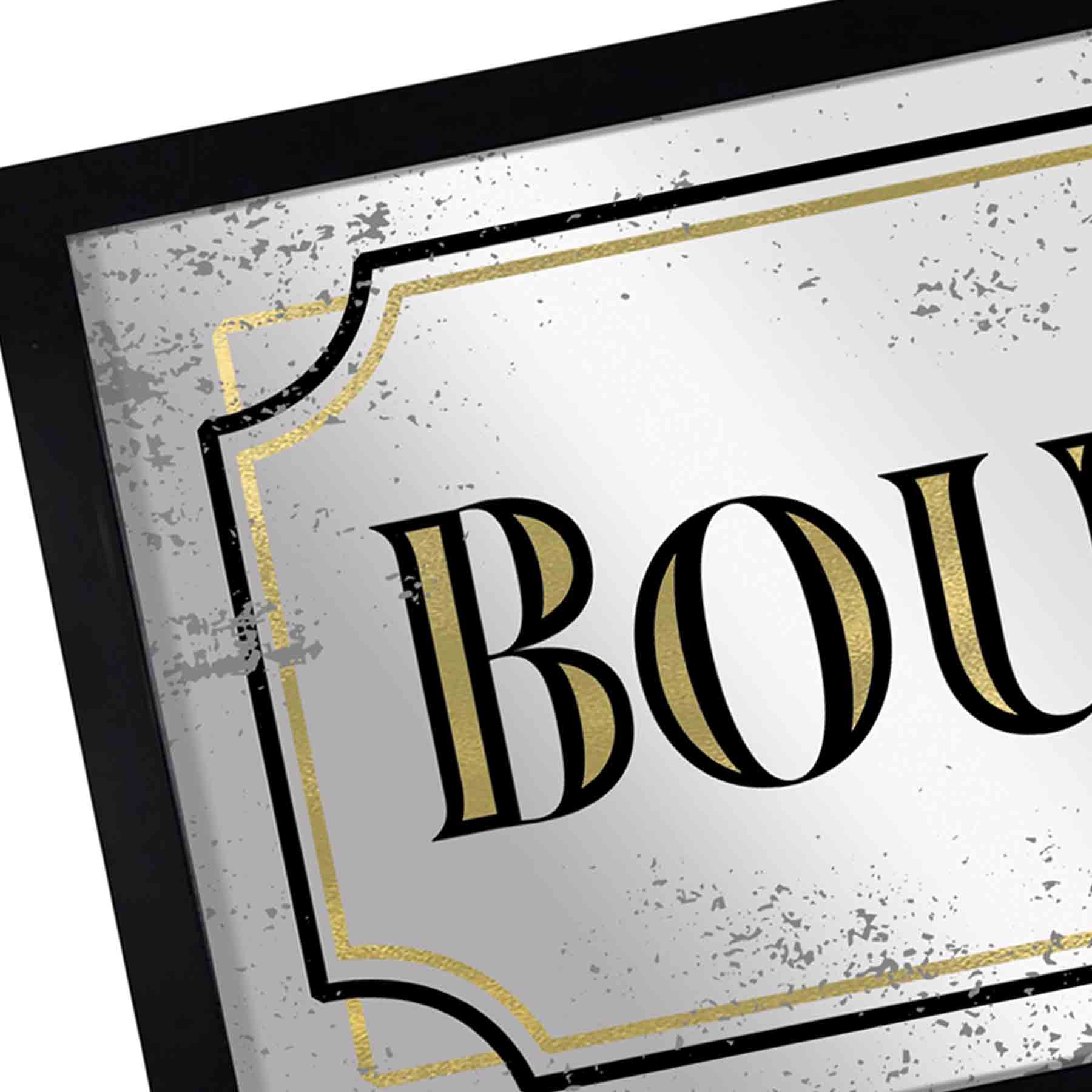 Bourbon Printed On Mirror Wall Sign, 10x20