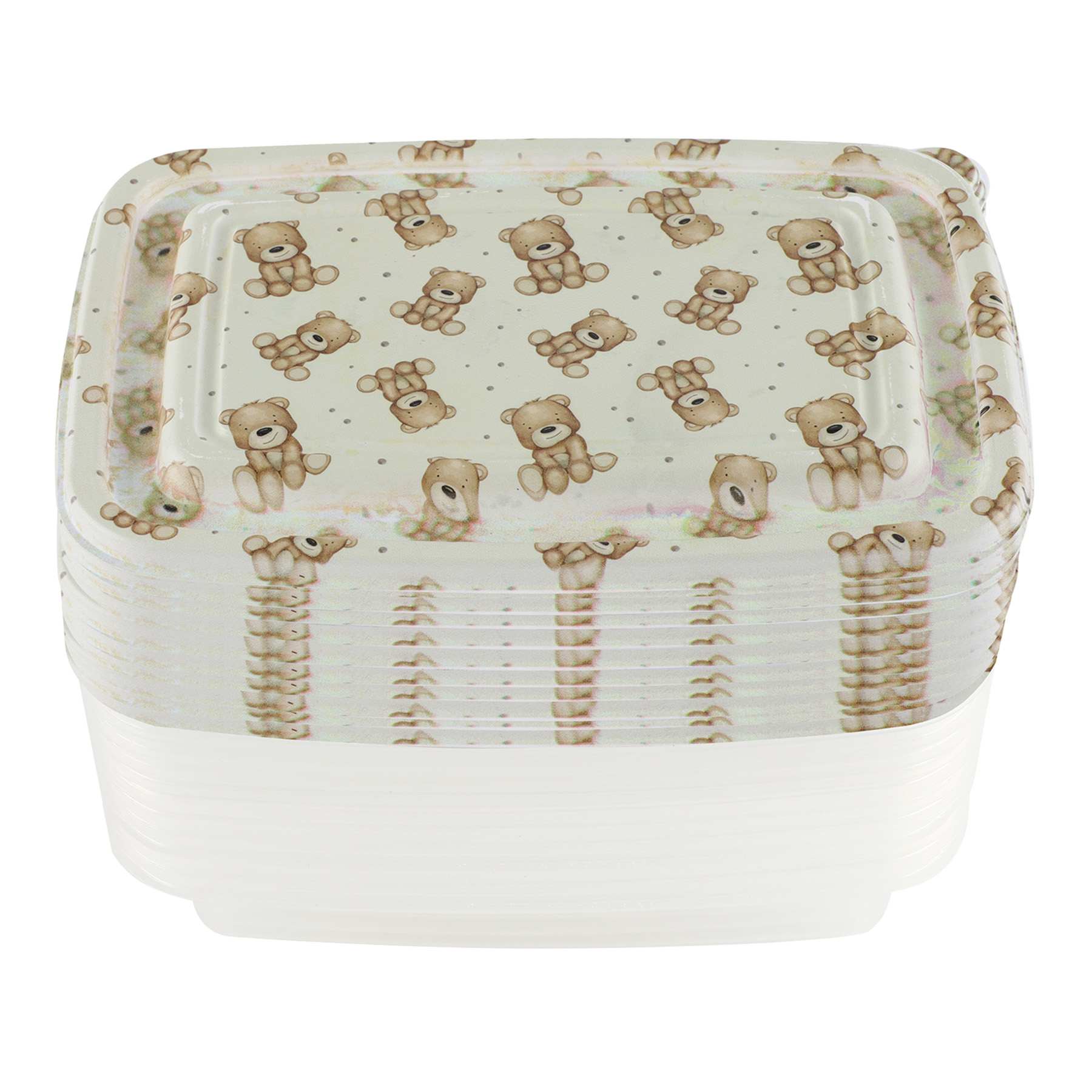 20PC TEDDY BEAR RECTANGLE FOOD STORAGE SET