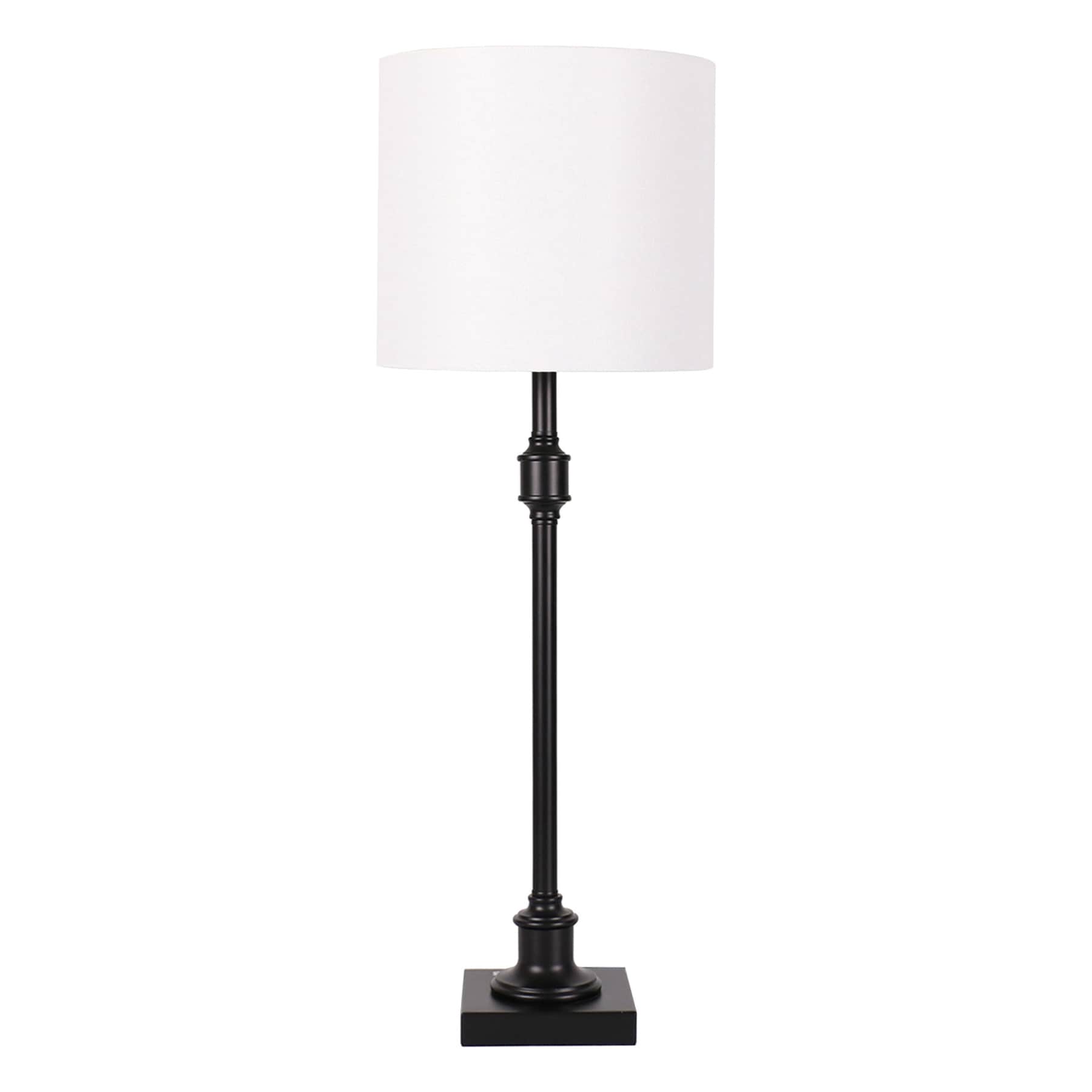 Black Metal Buffet Large Table Lamp with Shade, 29"