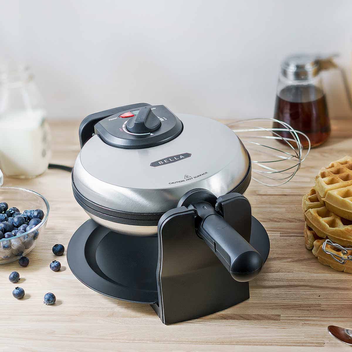 Bella Rotating Non-Stick Waffle Maker, Stainless Steel