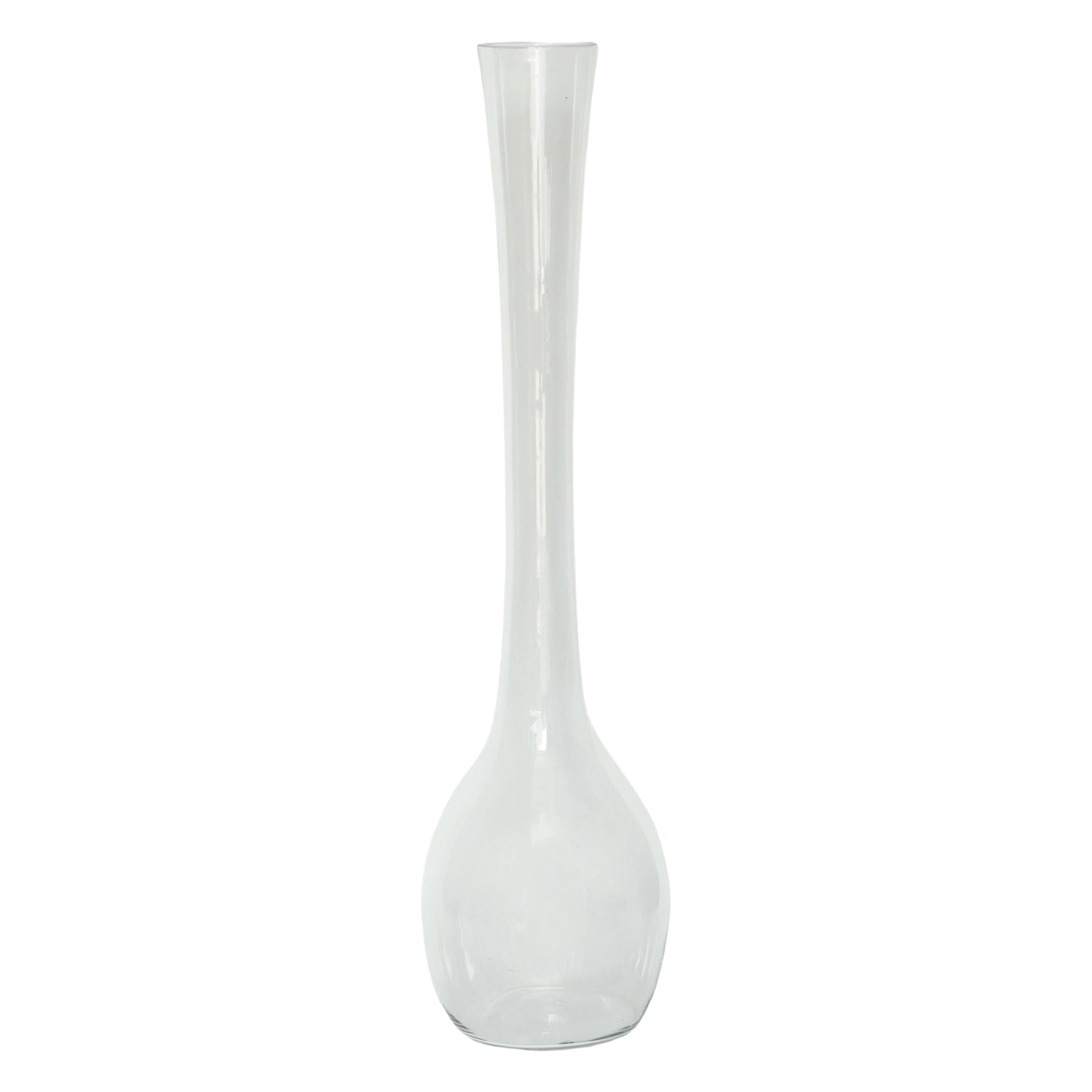 31.5In Clear Glass Sphere Base Long Stem Oversized Vase