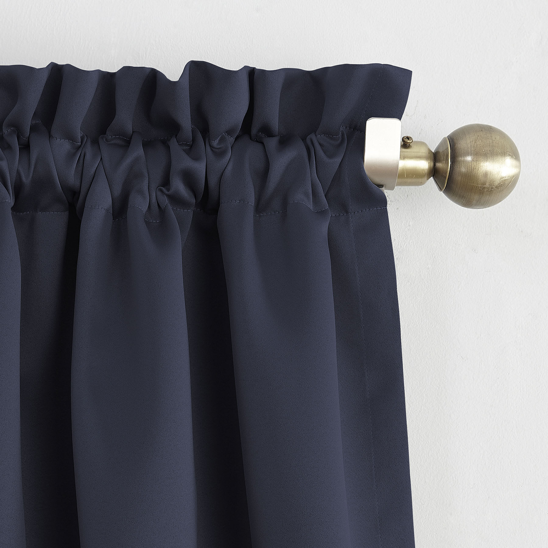 Madison Navy Pole Top Room Darkening Curtain Panel, 84"