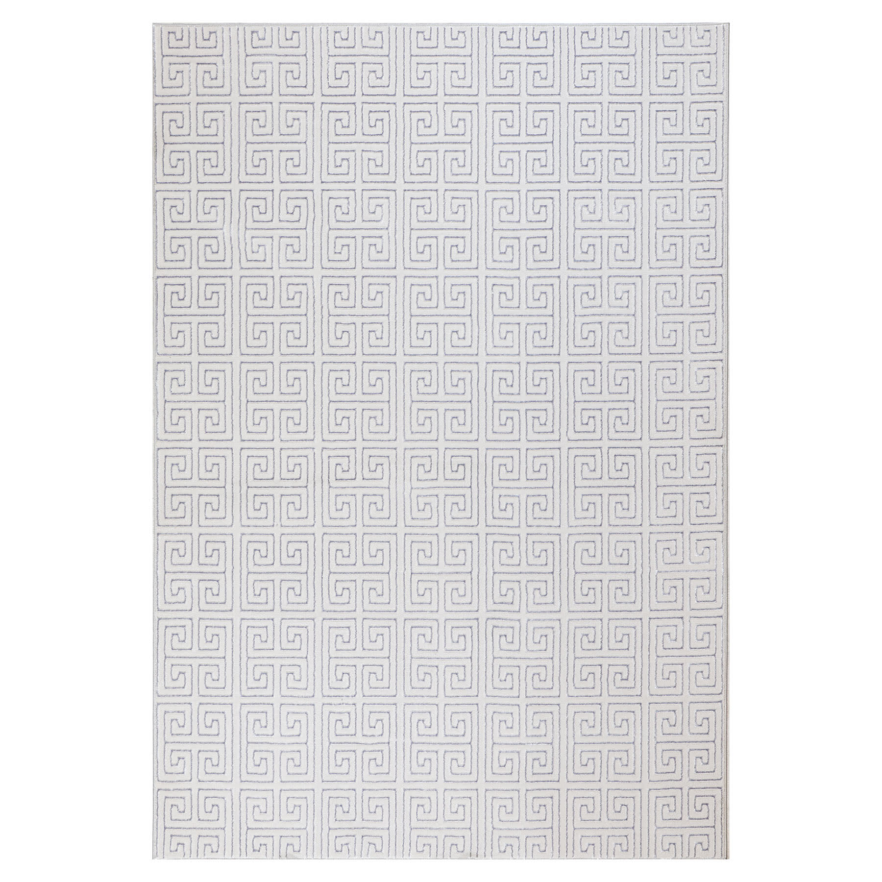 (B839) Providence Onix Grey Greek Key Area Rug, 5x7