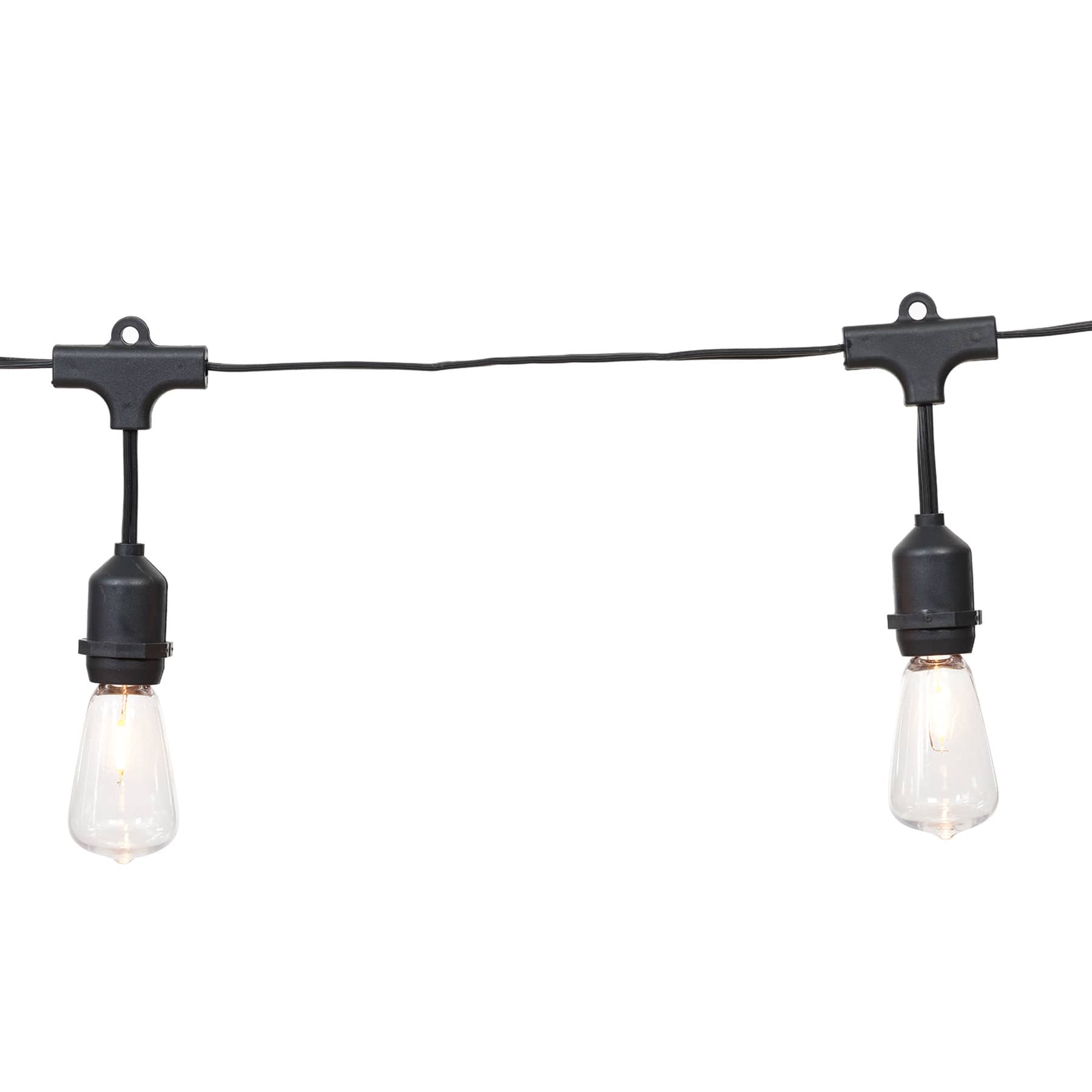 15-Count LED Filament Bulb Edison String Lights with Black Commercial Wire