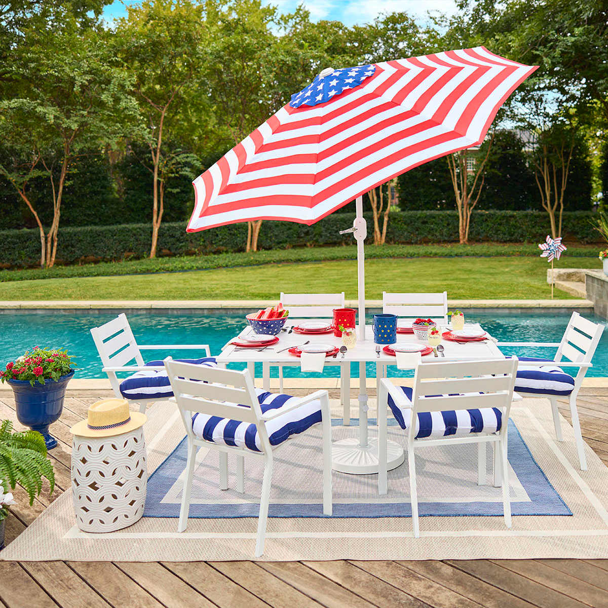 Grammercy Stackable Steel Slat Patio Dining Chair, White